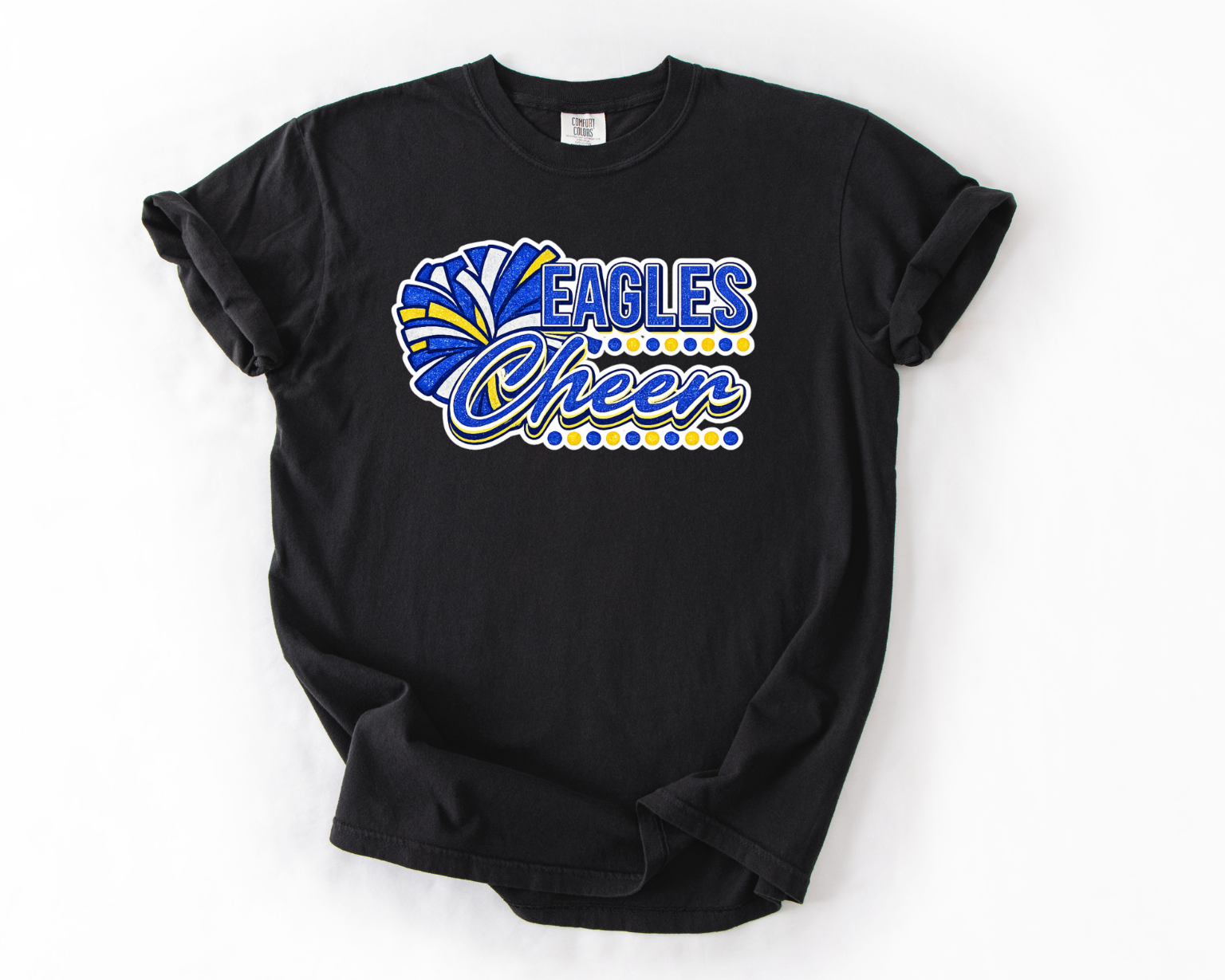 Eagles Cheer Comfort Colors T-Shirt | Pom Pom Cheer Spirit Tee