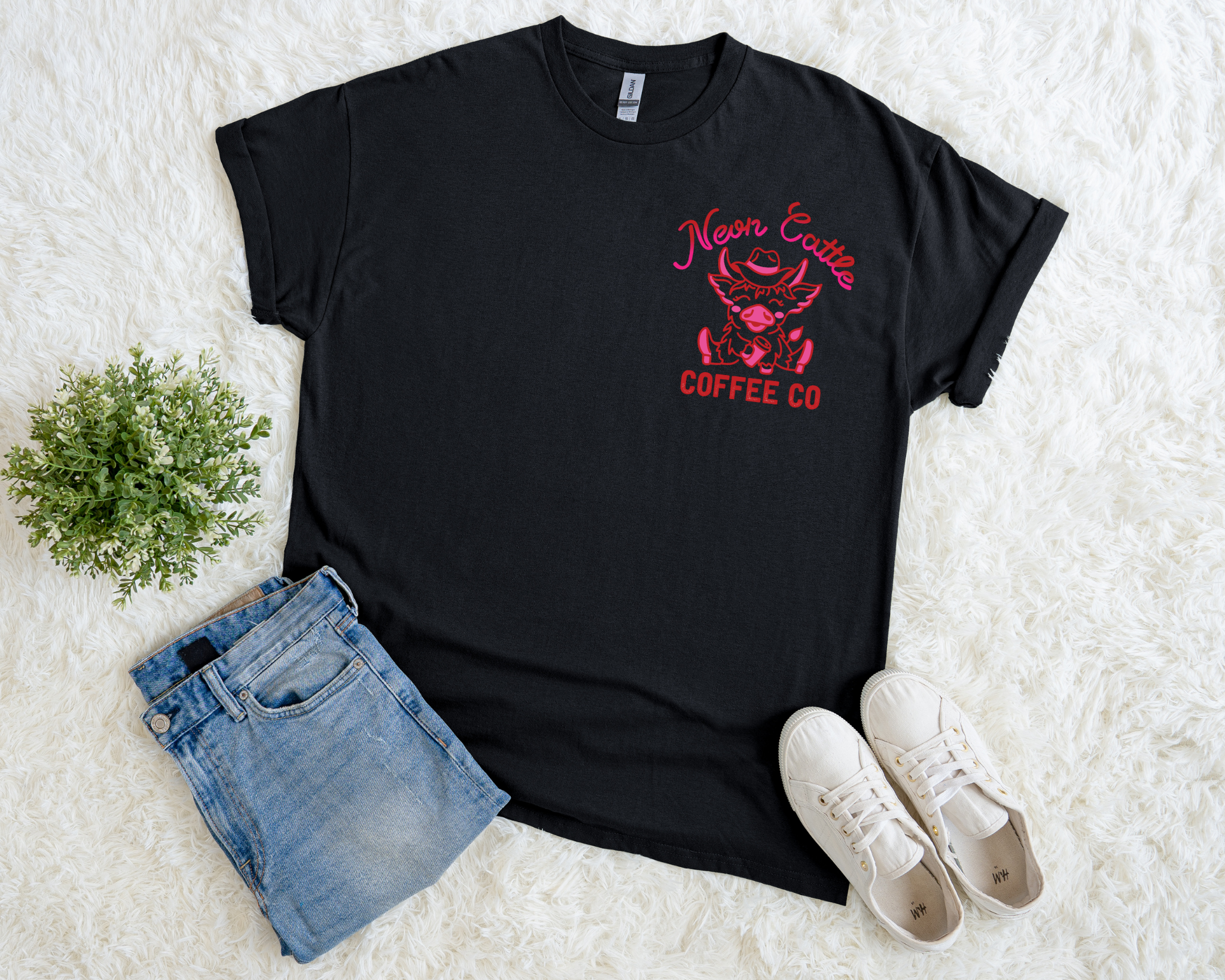 Support Tennessee Farmers (PINK) & Neon Cattle Coffee Co Tee | Pressed in Chaos Exclusive