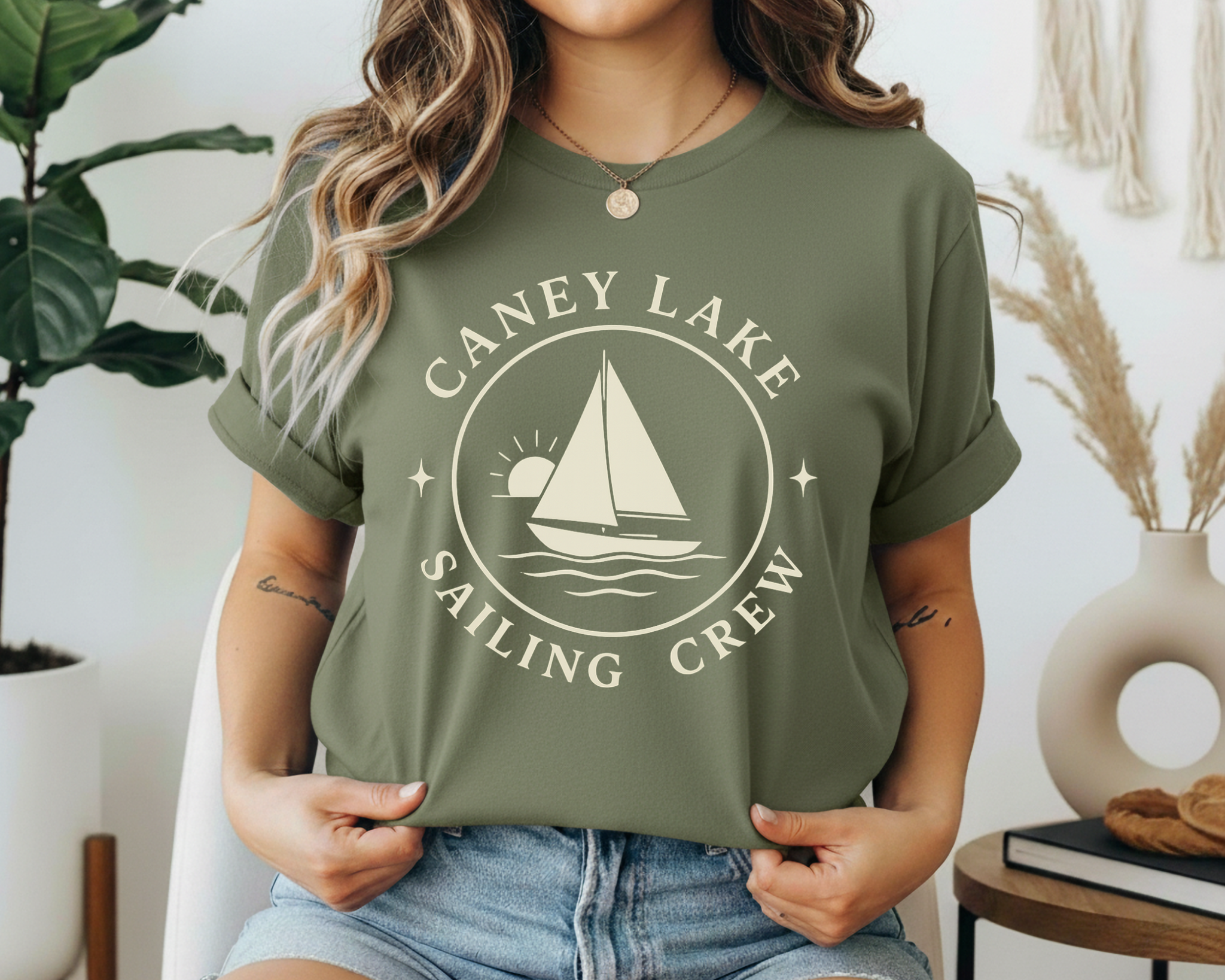 Caney Lake Chatham Louisiana Sailing Crew Tee – Lake Life Shirt – Louisiana Lake Tee – Nautical Boat Shirt – Southern Boutique Tee – Gildan Unisex
