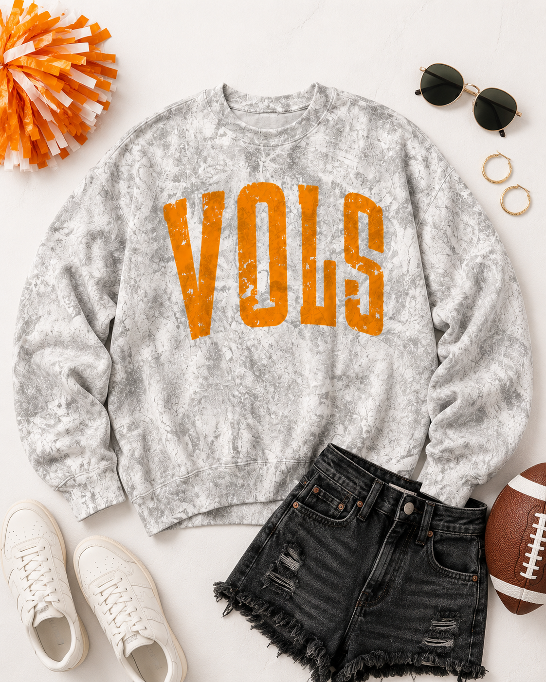 Camo VOLS Game Day Sweatshirt - Tennessee Football Crewneck - Boutique Stadium Pullover