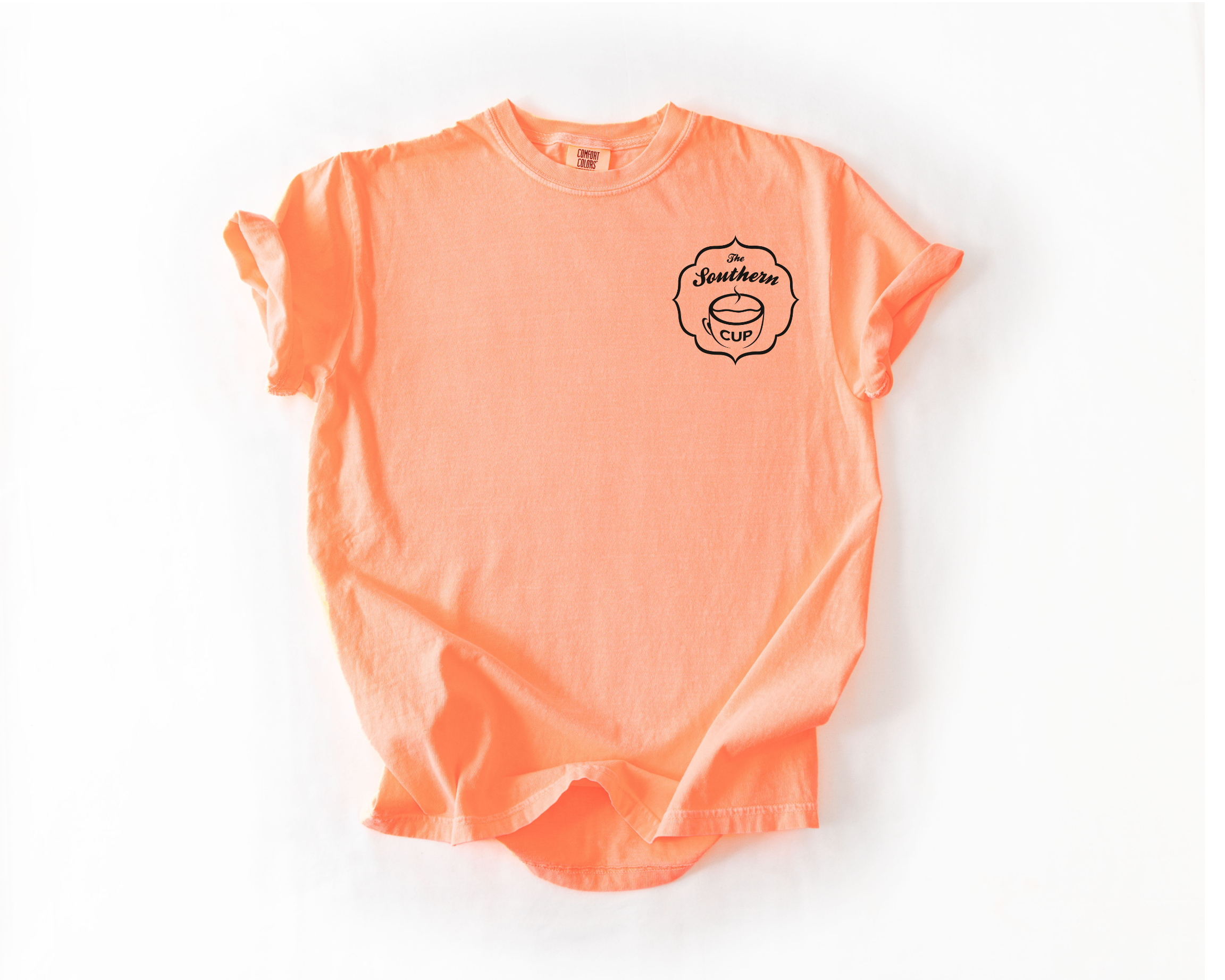 The Southern Cup Black Logo Comfort Colors Pocket Tee