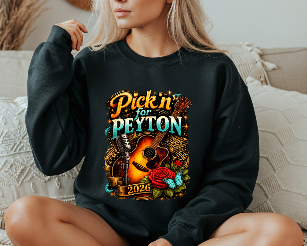 Pickin’ for Peyton 2026 Gildan Sweatshirt | Fundraiser Crewneck for Peyton Allison Scholarship Fund