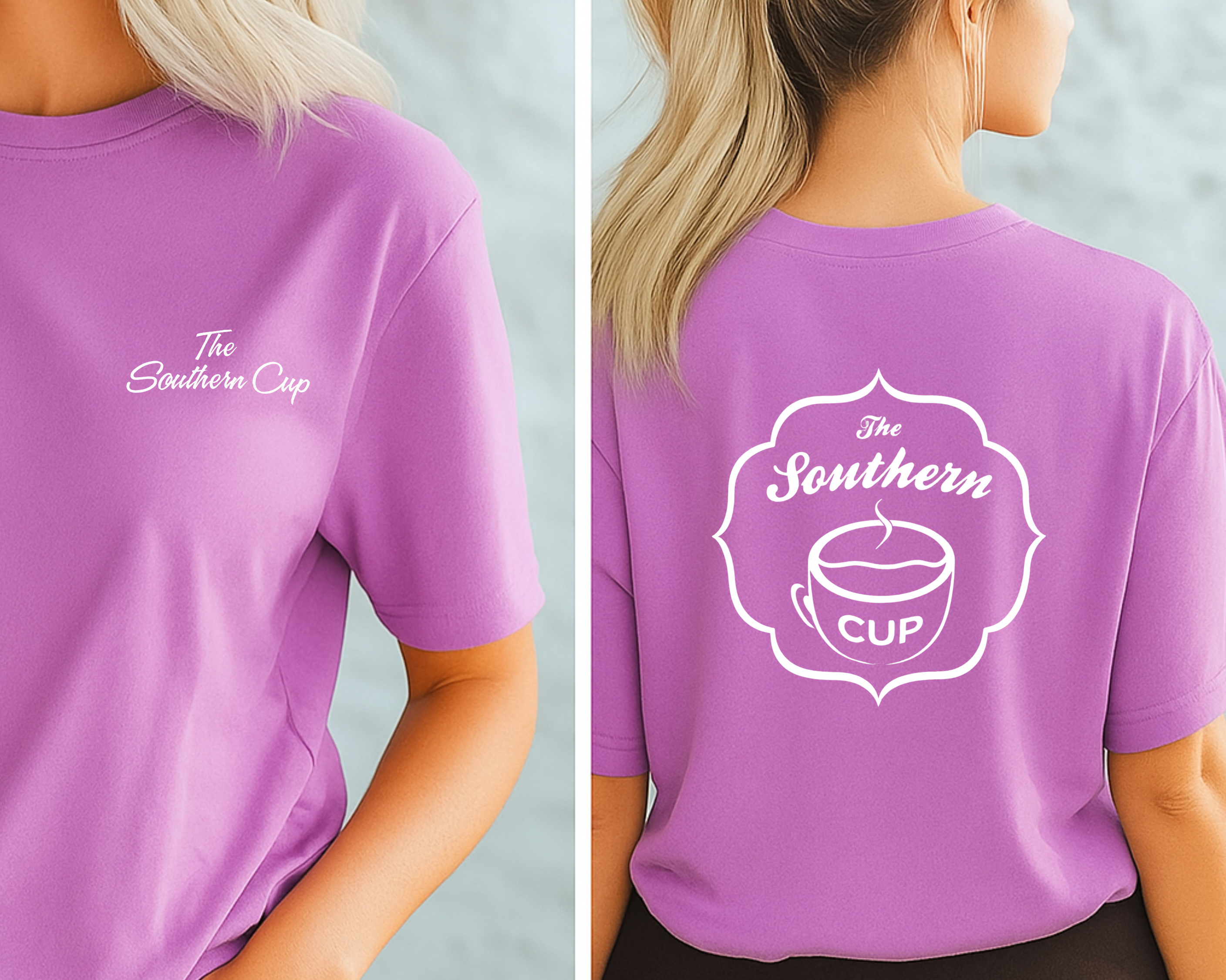 Southern Cup White Script Comfort Colors Tee | Pastel Pocket Logo T-Shirt