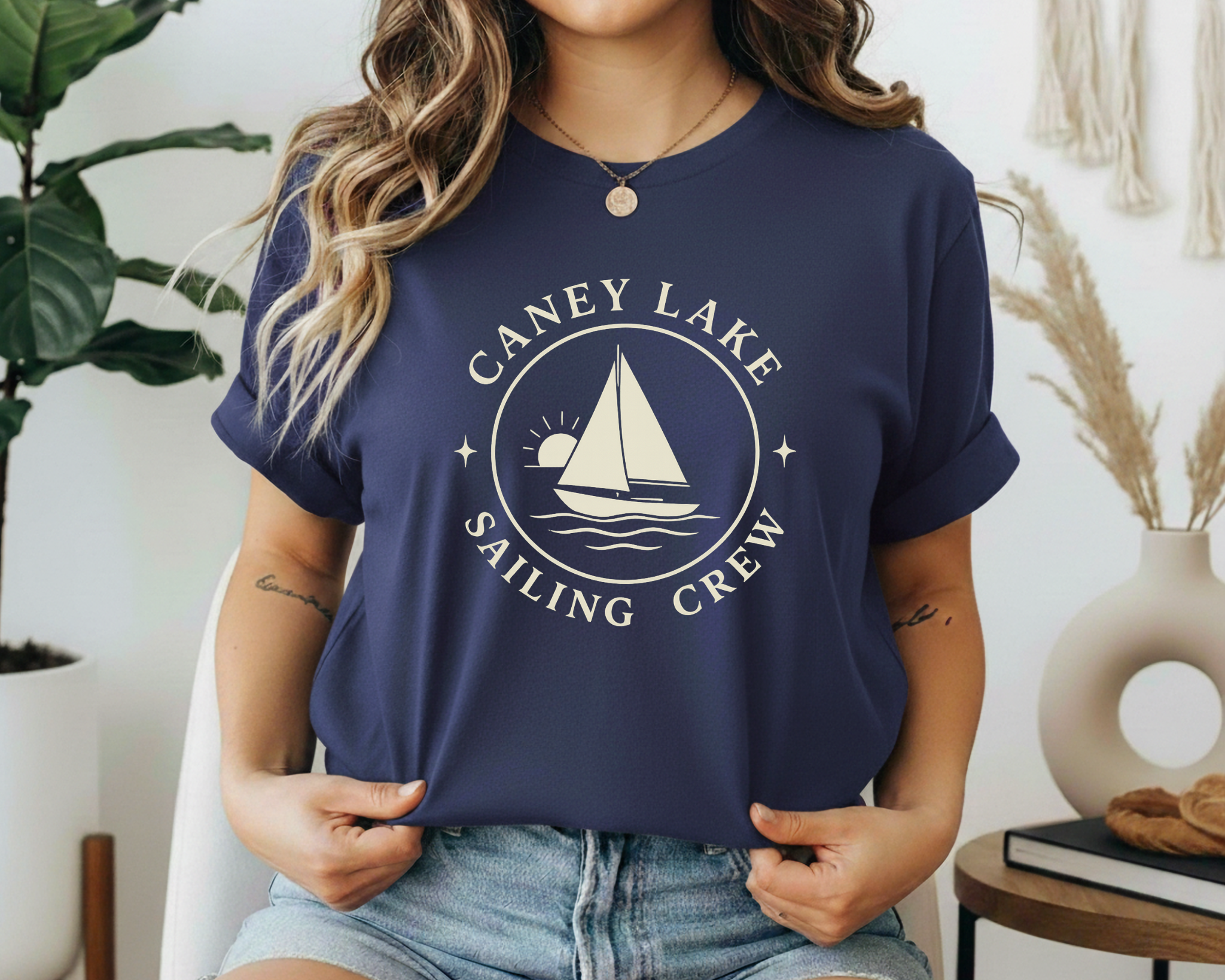 Caney Lake Chatham Louisiana Sailing Crew Tee – Lake Life Shirt – Louisiana Lake Tee – Nautical Boat Shirt – Southern Boutique Tee – Gildan Unisex