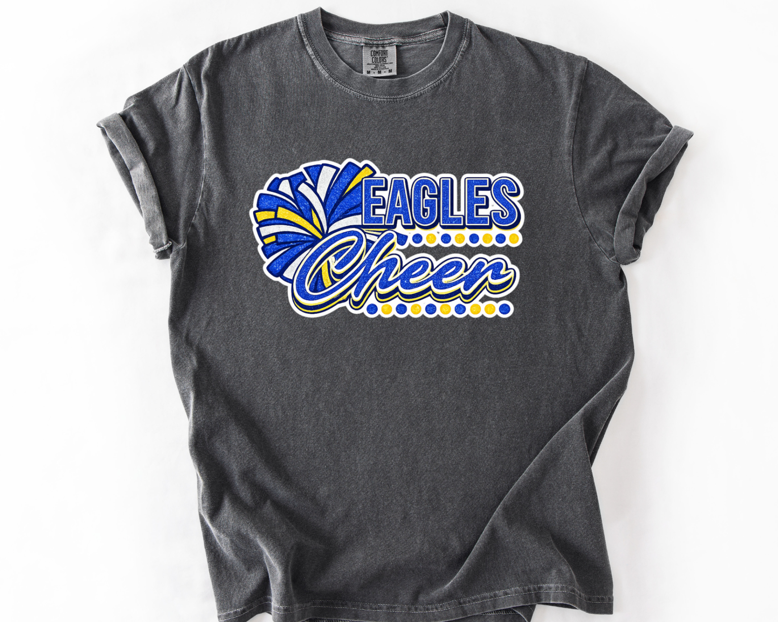 Eagles Cheer Comfort Colors T-Shirt | Pom Pom Cheer Spirit Tee
