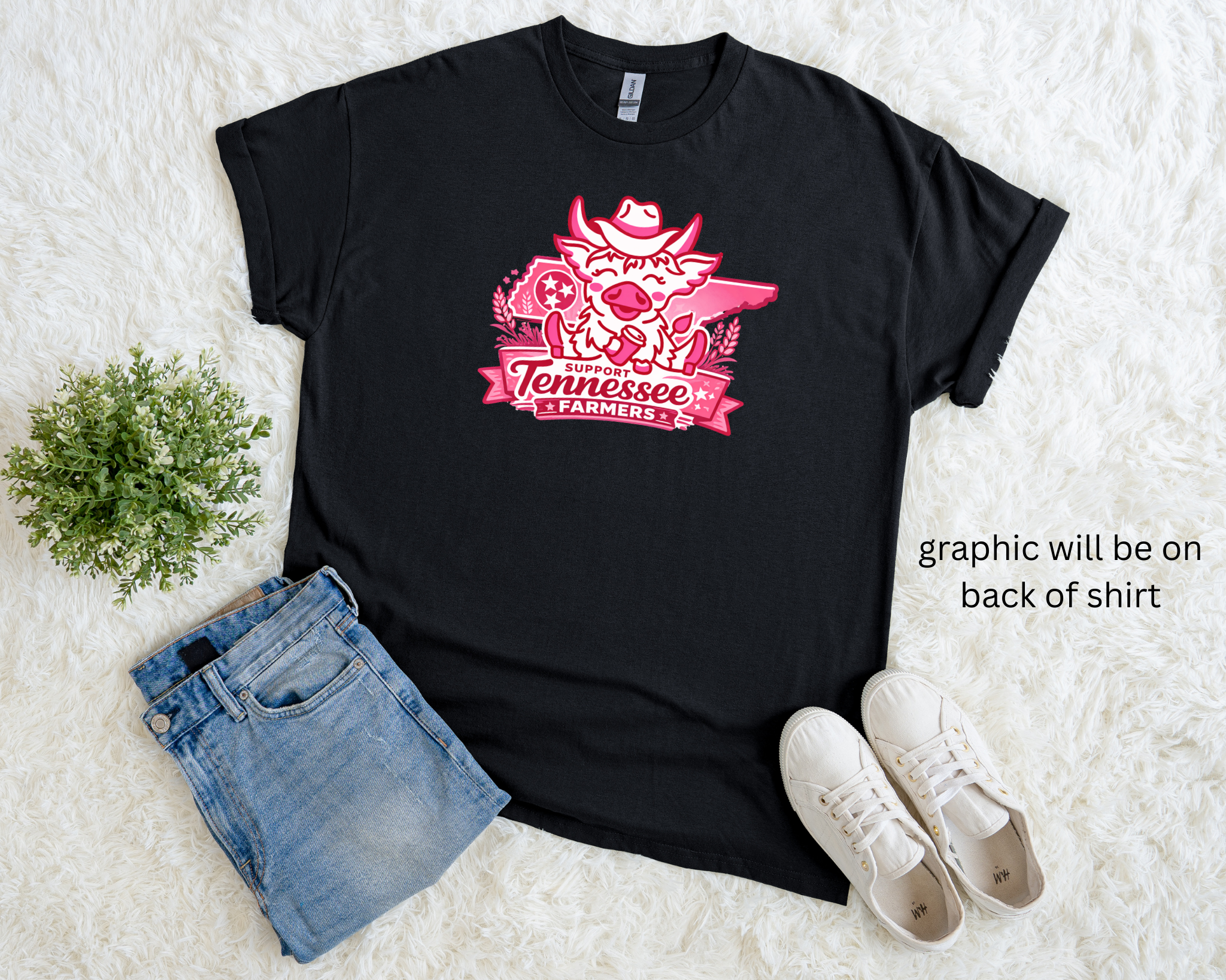 Support Tennessee Farmers (PINK) & Neon Cattle Coffee Co Tee | Pressed in Chaos Exclusive