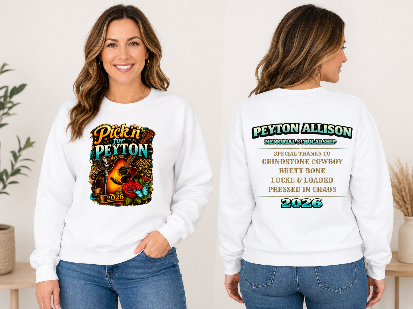 FLASH SALE: Pick'n for Peyton Gildan White Sweatshirt