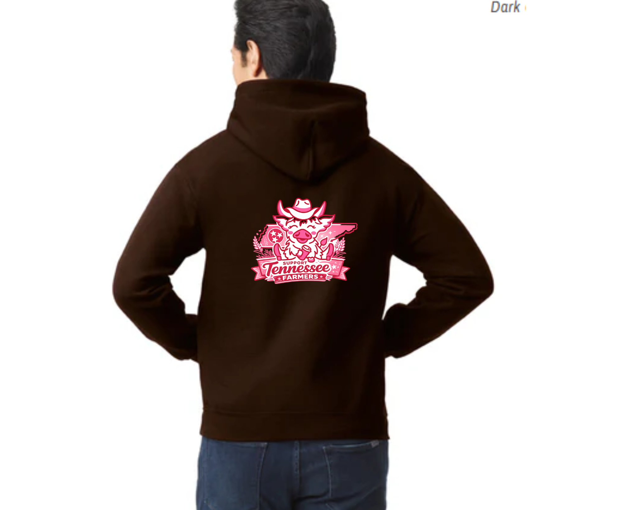 Support Tennessee Farmers & Neon Cattle Coffee Co Hoodie (pink font)  | Pressed in Chaos Exclusive