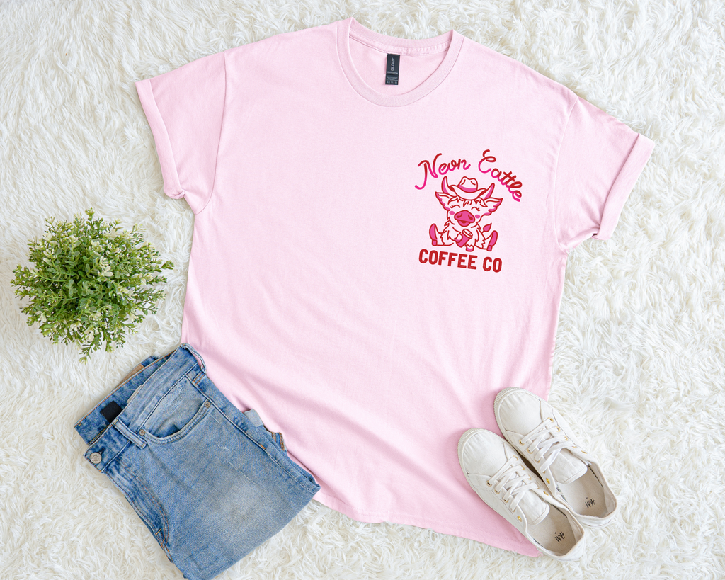 Support Tennessee Farmers (PINK) & Neon Cattle Coffee Co Tee | Pressed in Chaos Exclusive