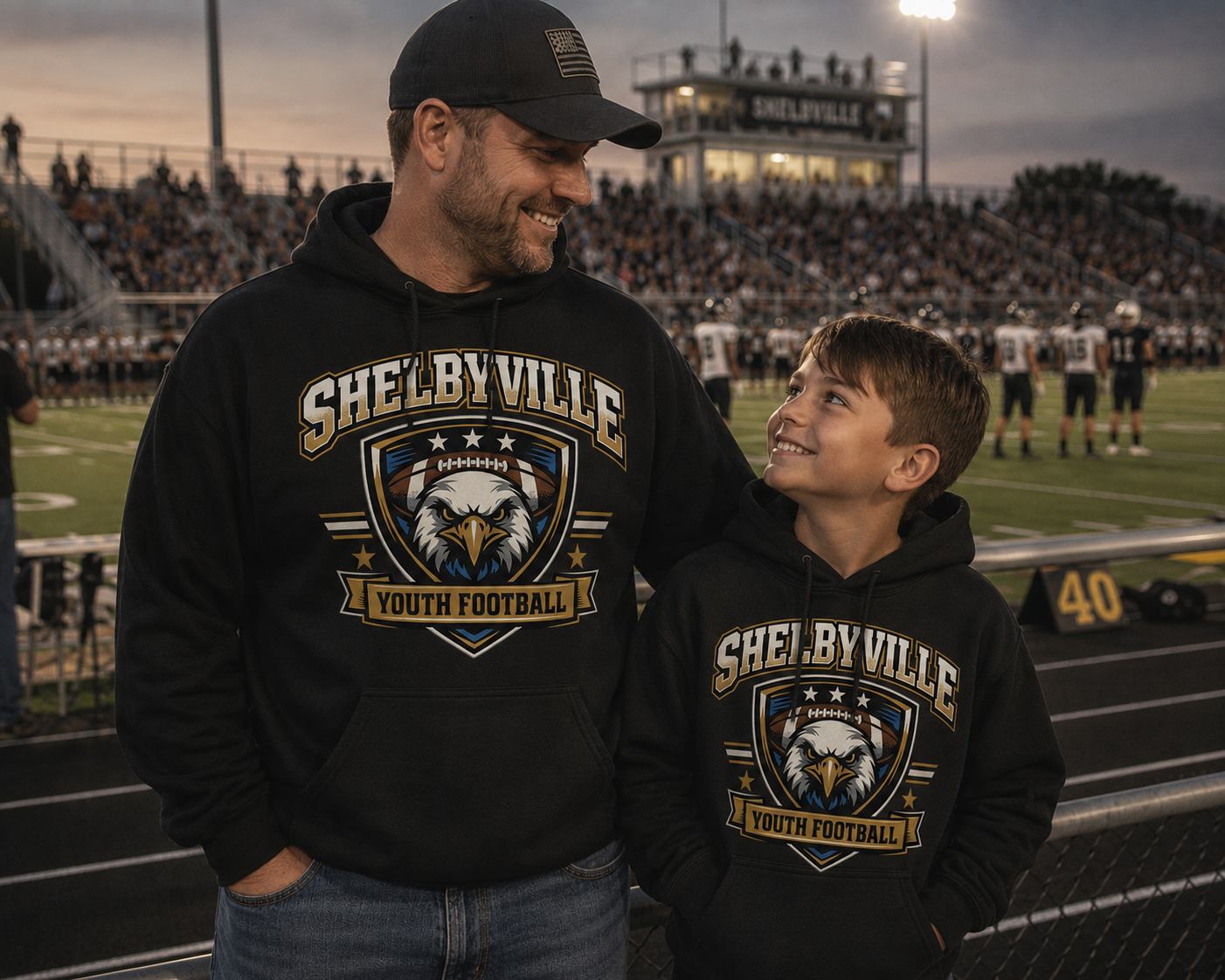 Shelbyville Youth Football Eagle Shield Gildan Hoodie | Adult & Youth Sizes