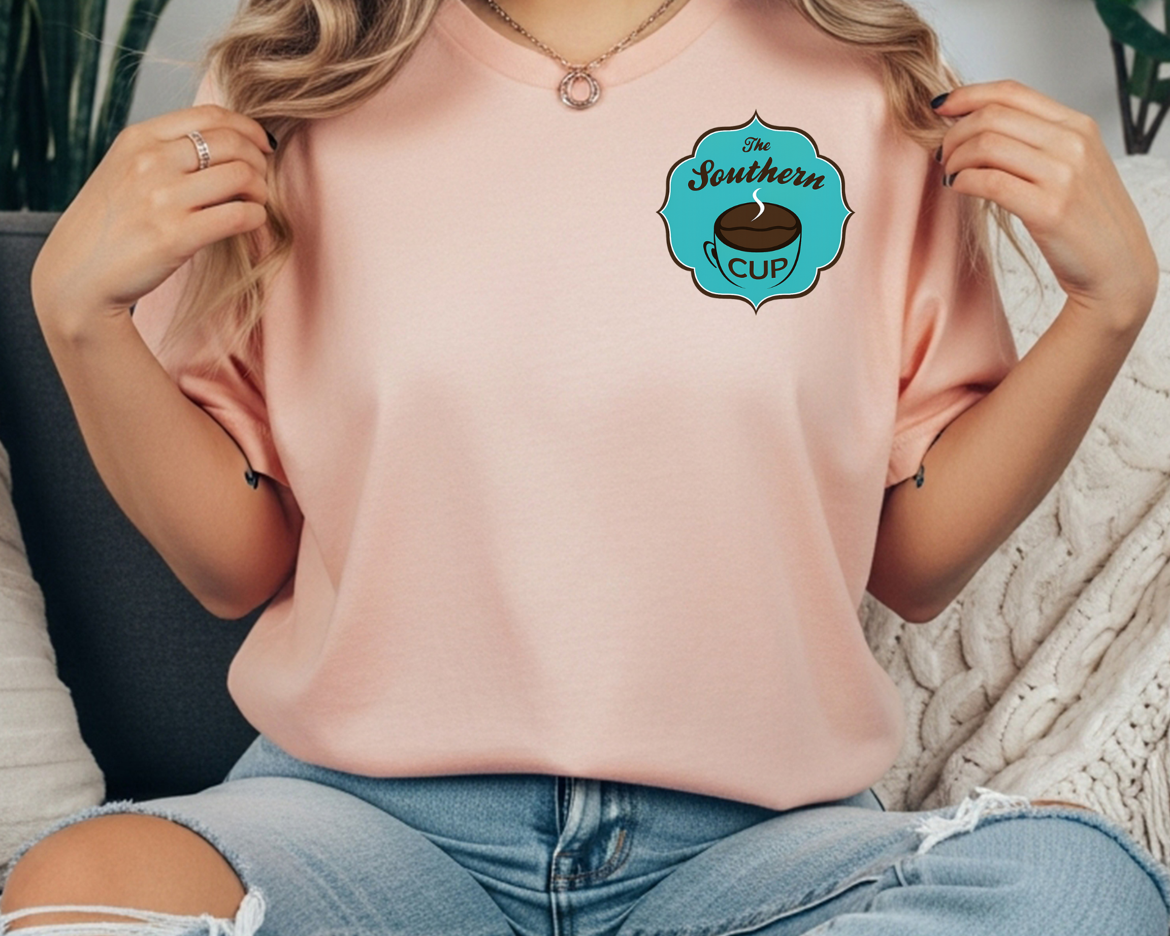 The Southern Cup Pocket Logo Comfort Colors Tee