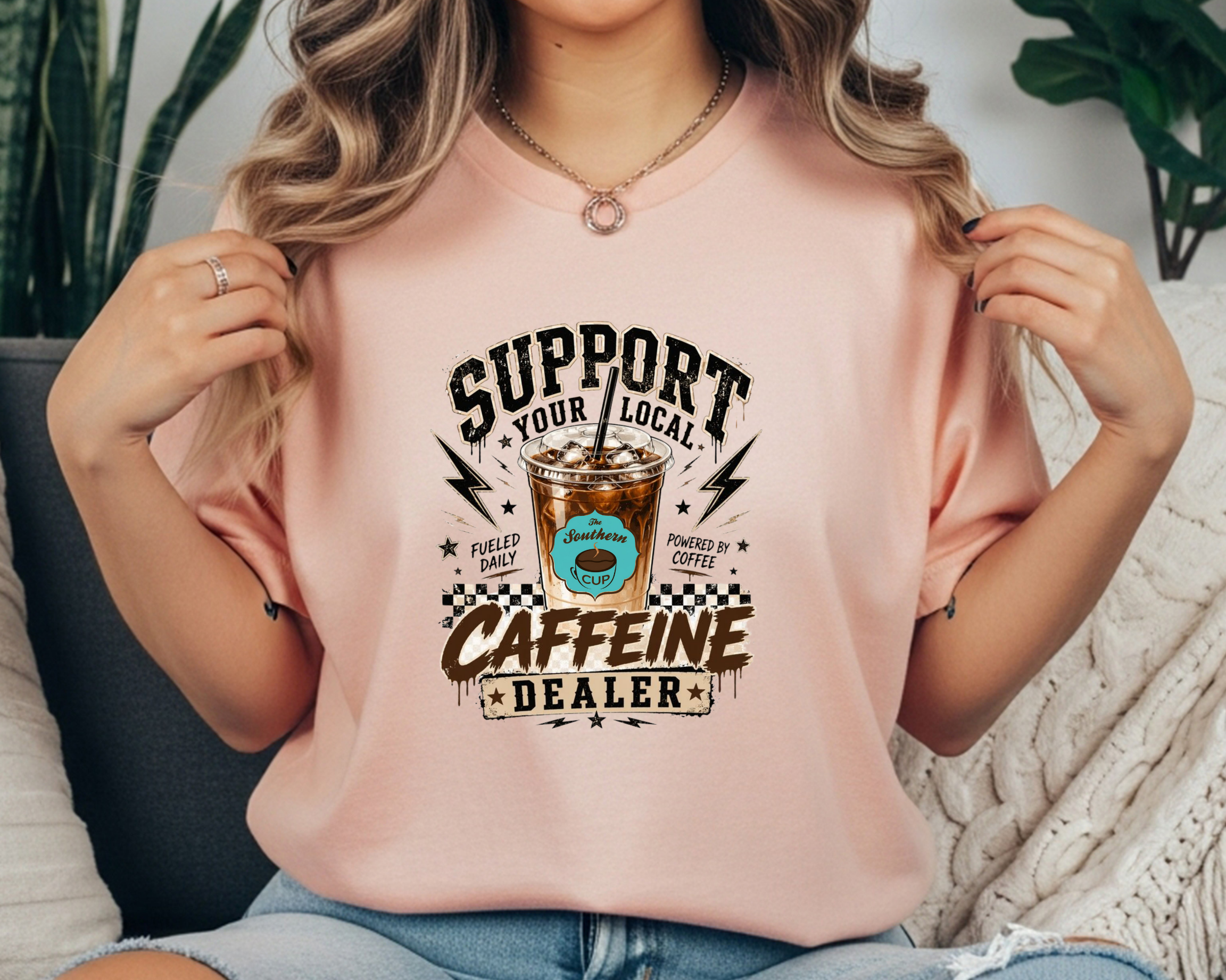 Support Your Local Caffeine Dealer Comfort Colors Tee