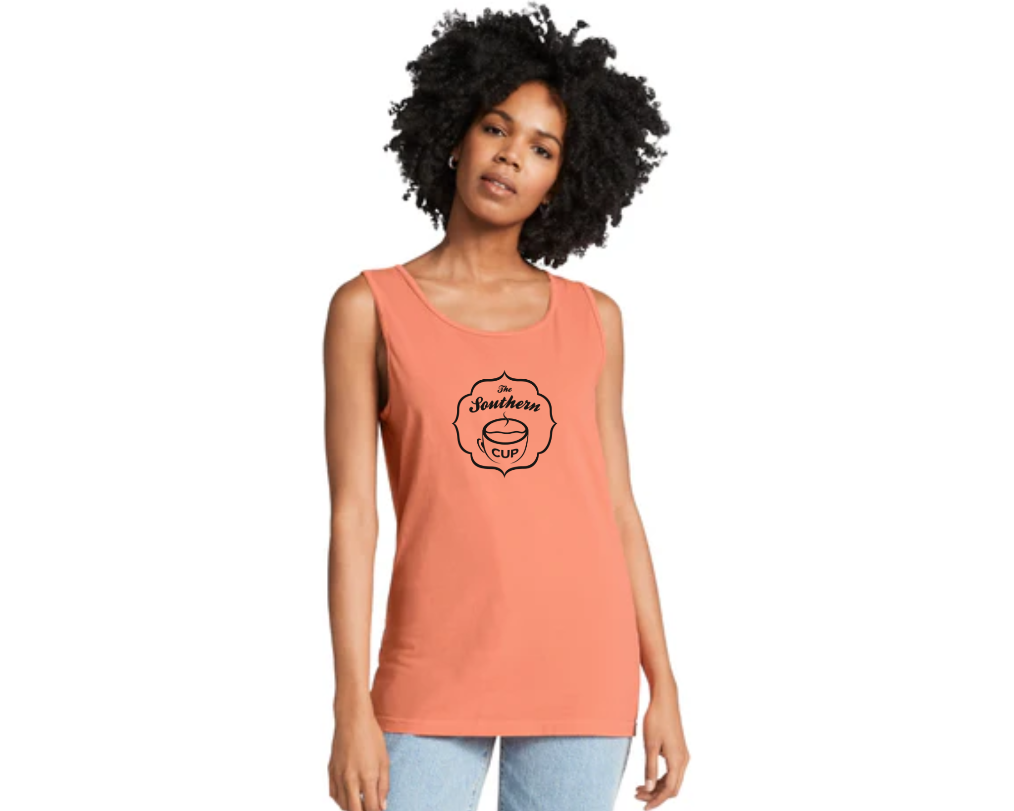 The Southern Cup Black Logo Comfort Colors Tank Top