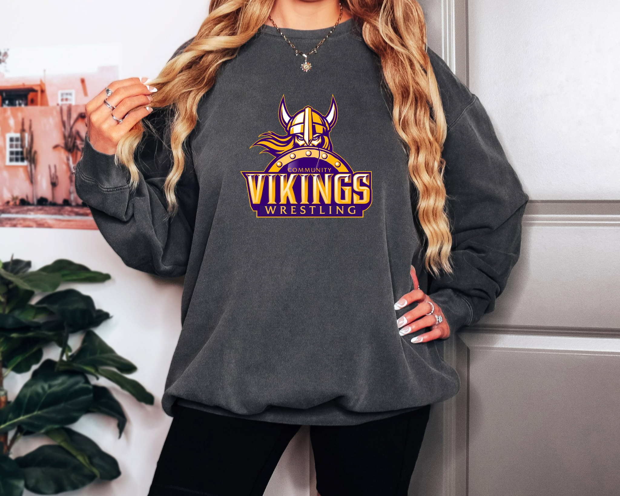 Comfort Colors Official Community Vikings Wrestling Crewneck