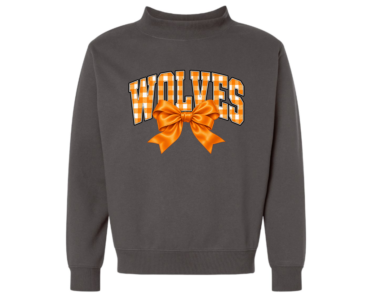 Mercy McAuley Wolves Bow Mockneck Sweatshirt | Premium LAT Crewneck