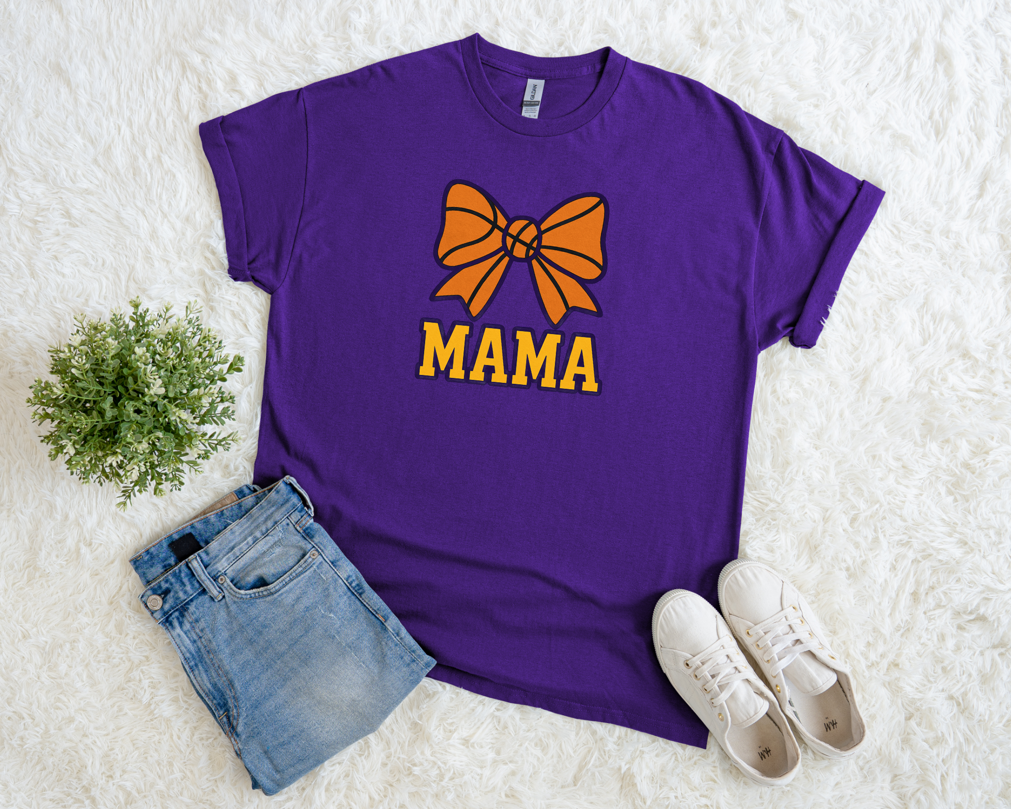 Basketball Mama Bow Tee