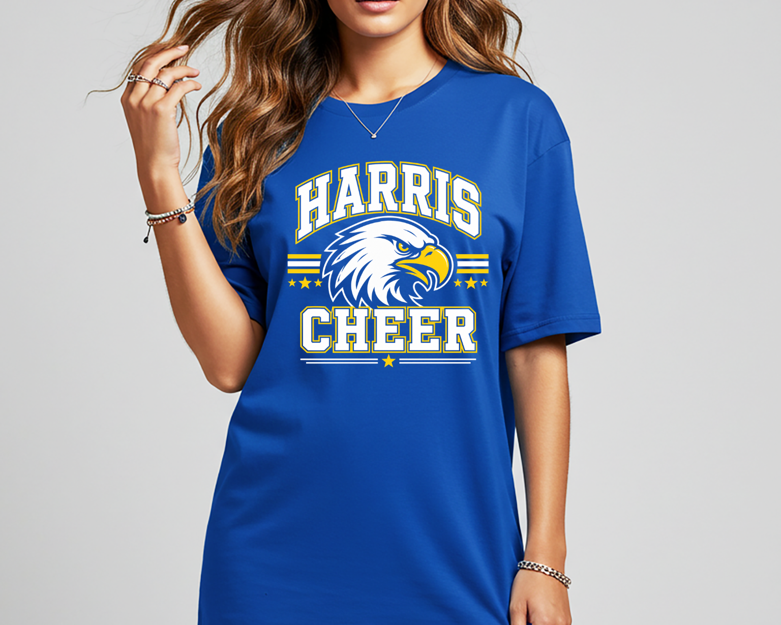 Harris Cheer Eagles T-Shirt | Royal Blue Cheer Spirit Shirt | Eagles Cheer Fundraiser Tee
