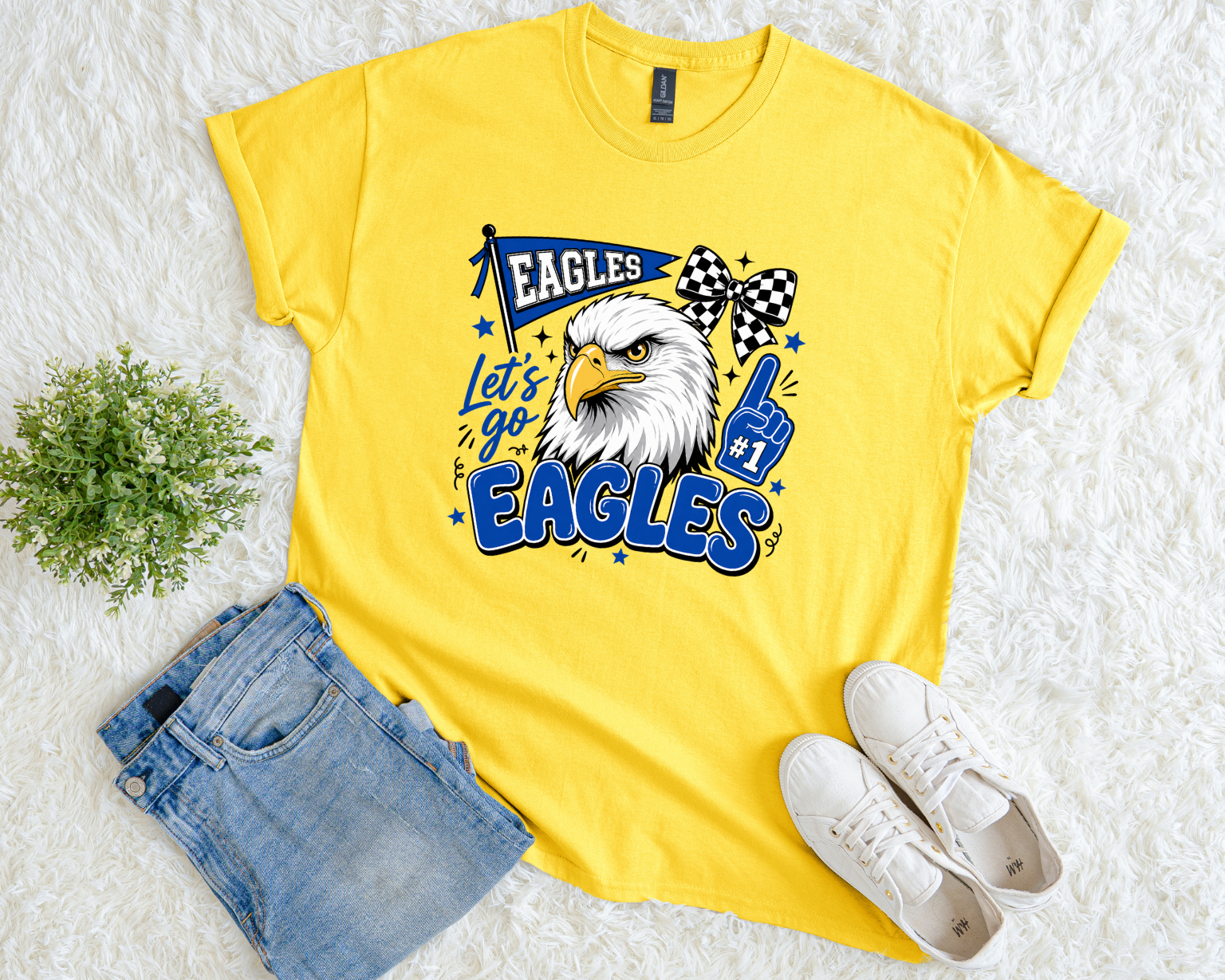 Eagles Game Day Spirit Tee | Cheer Mascot T-Shirt | Multiple Shirt Colors Available