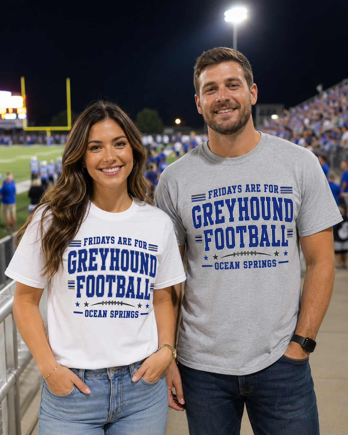 Fridays Are for Greyhound Football Graphic Tee - Ocean Springs Game Day Shirt - Gildan Unisex Fit Spirit Wear Tee