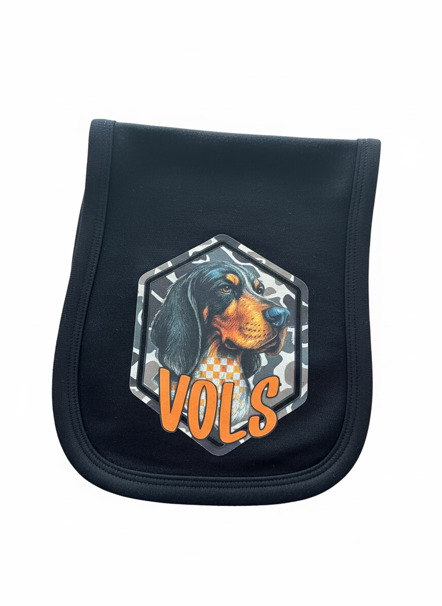 Smokey Vols Burp Cloth | Smooth Face Terry Cloth Baby Burp Towel