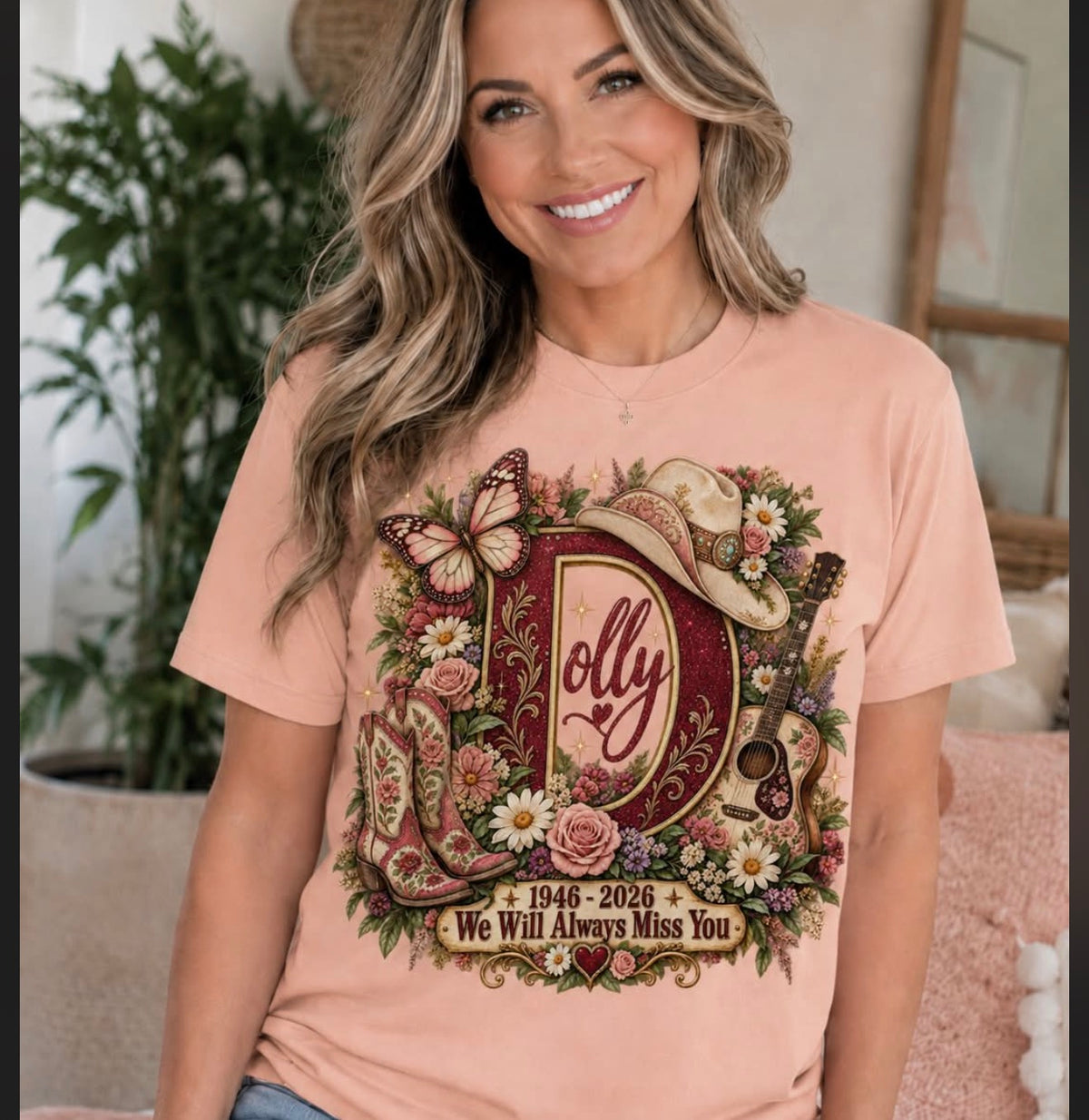 Dolly Memorial Graphic Tee - Western Tribute Shirt - Gildan Unisex Fit Boutique Tee