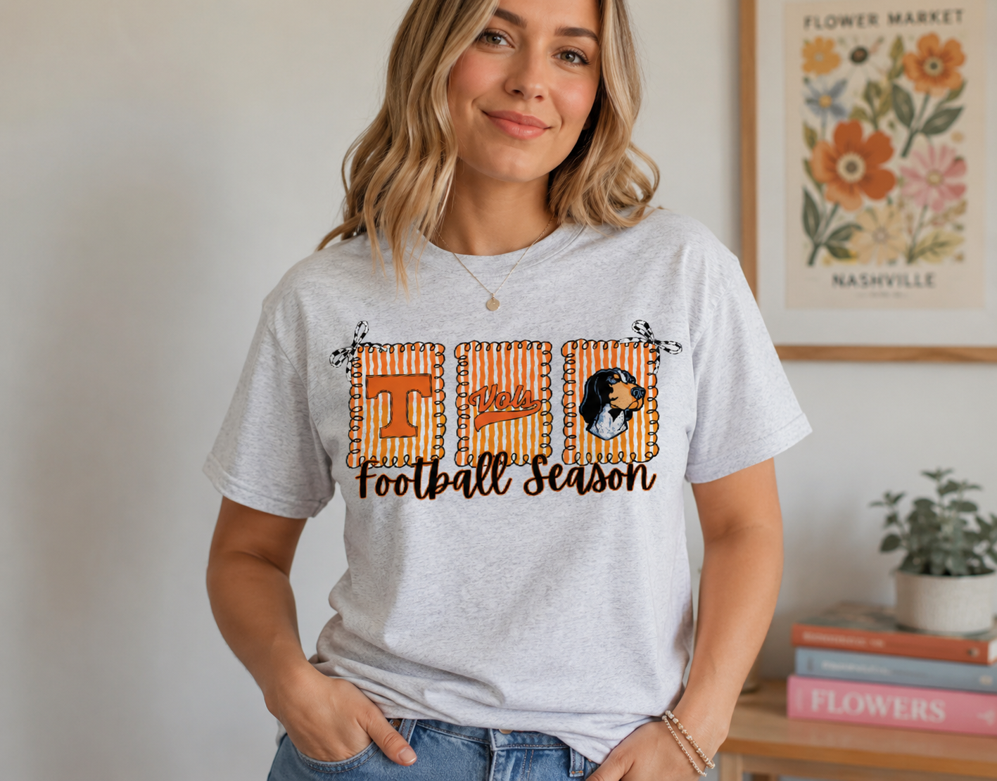Vols Football Season T-Shirt – Cute Bow & Smokey Tennessee Tee