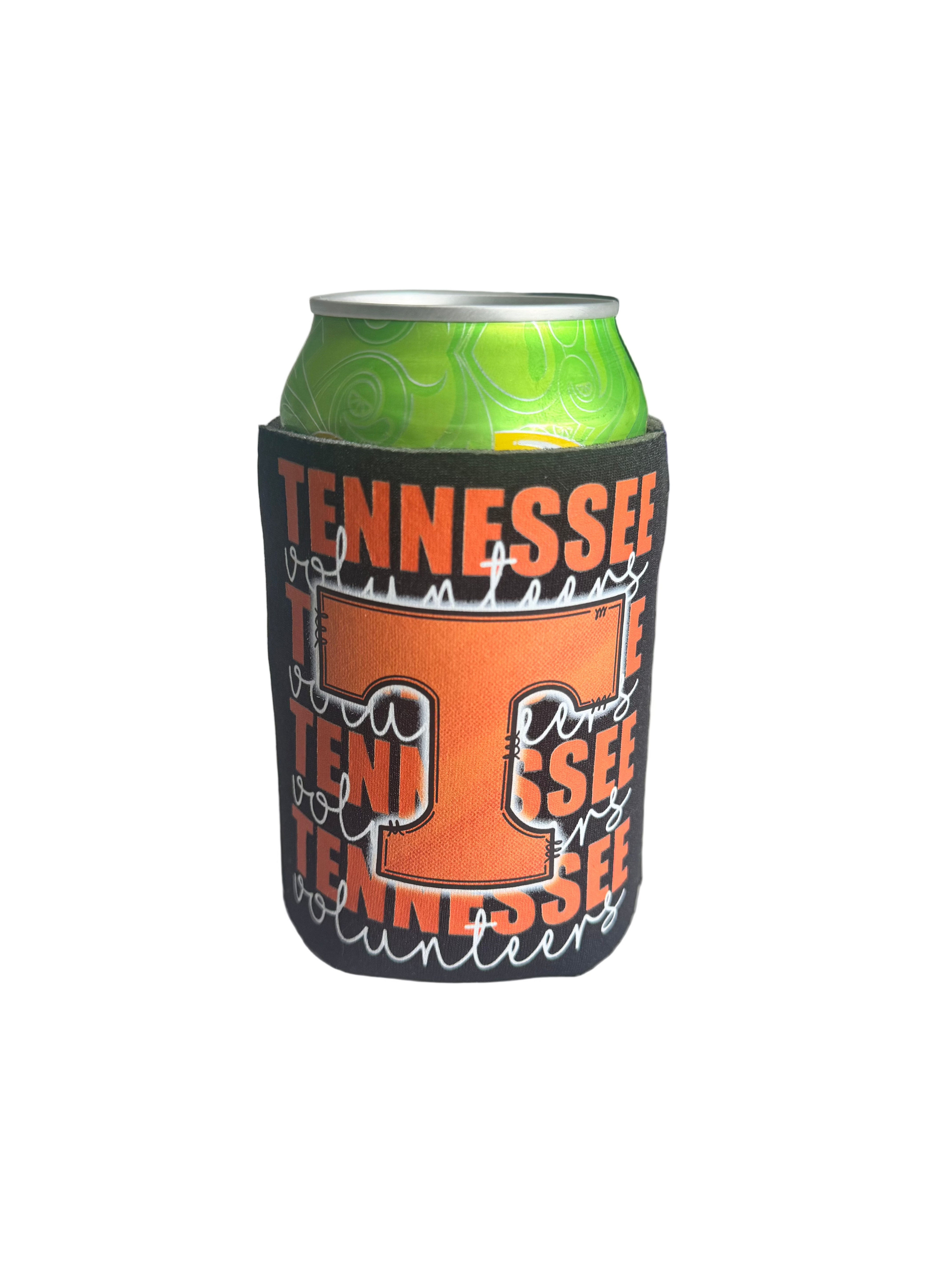Tennessee Vols Power T Stacked Tennessee Koozie | Black Can Cooler Sleeve