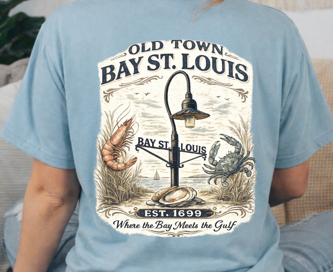 Bay St. Louis Mississippi Comfort Colors Tee – Old Town Bay St Louis Coastal Gulf Coast Graphic Shirt