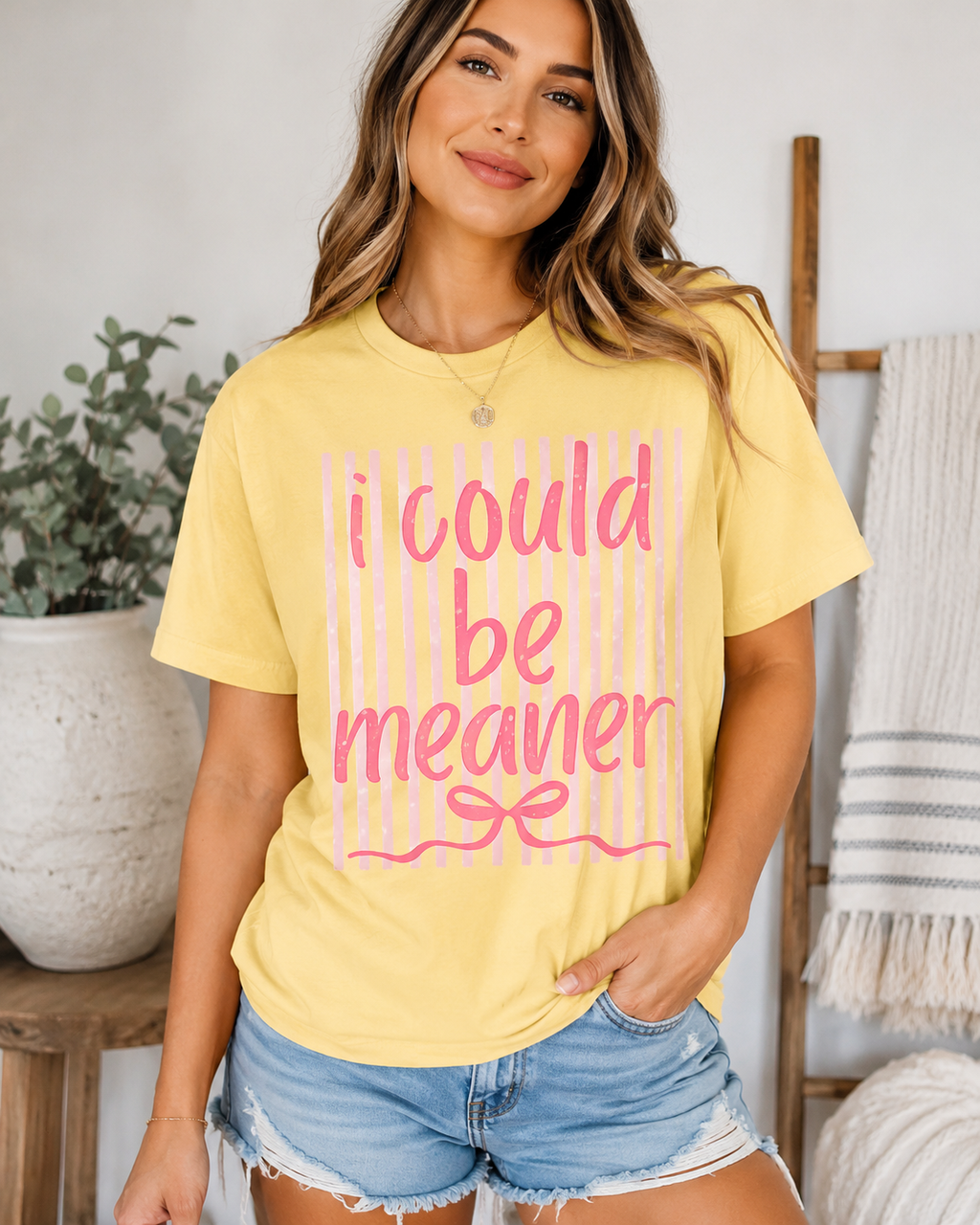 I Could Be Meaner Graphic Tee - Sassy Sarcastic Shirt - Boutique Women’s Graphic Tee
