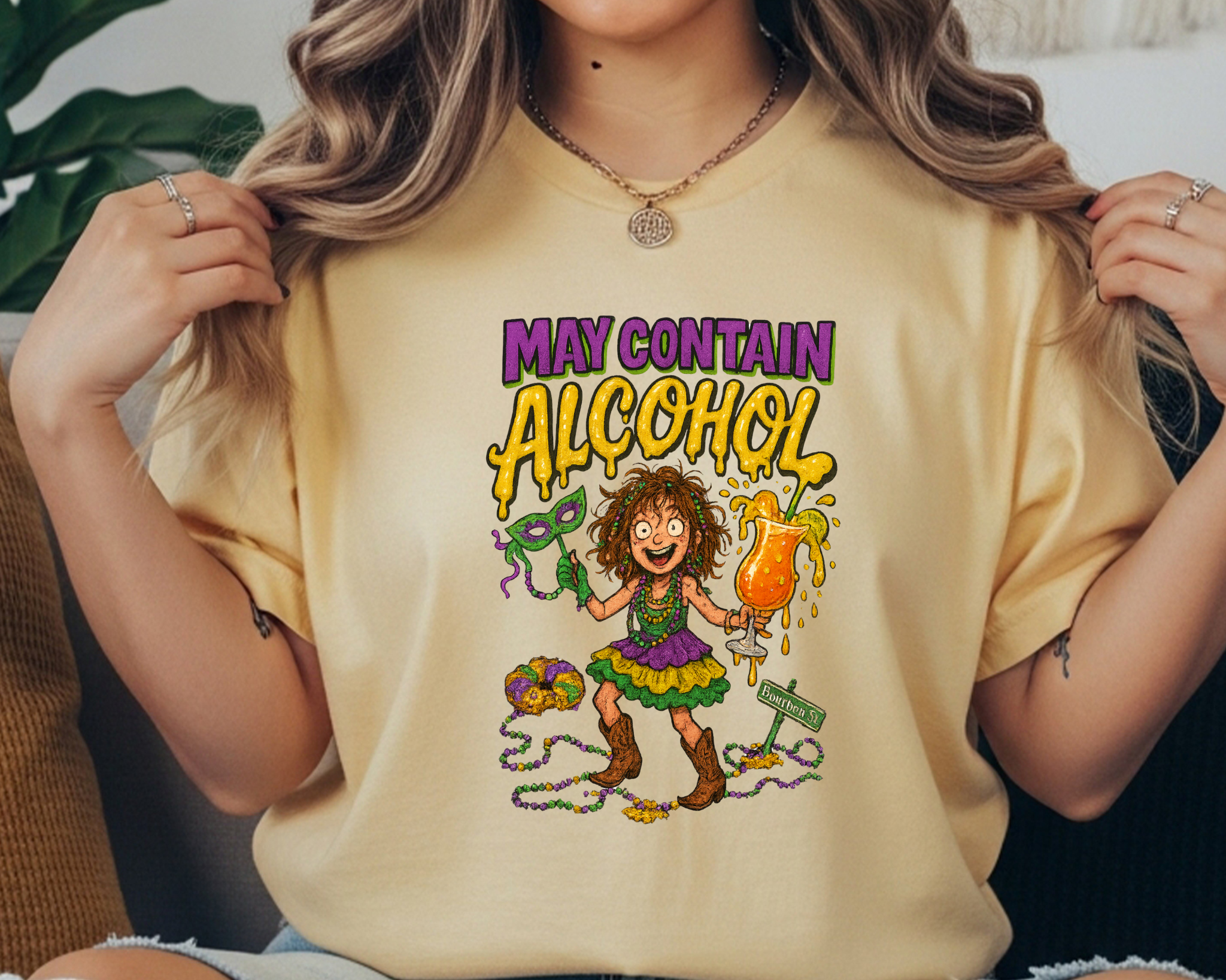 May Contain Alcohol Comfort Colors Tee Mardi Gras Shirt