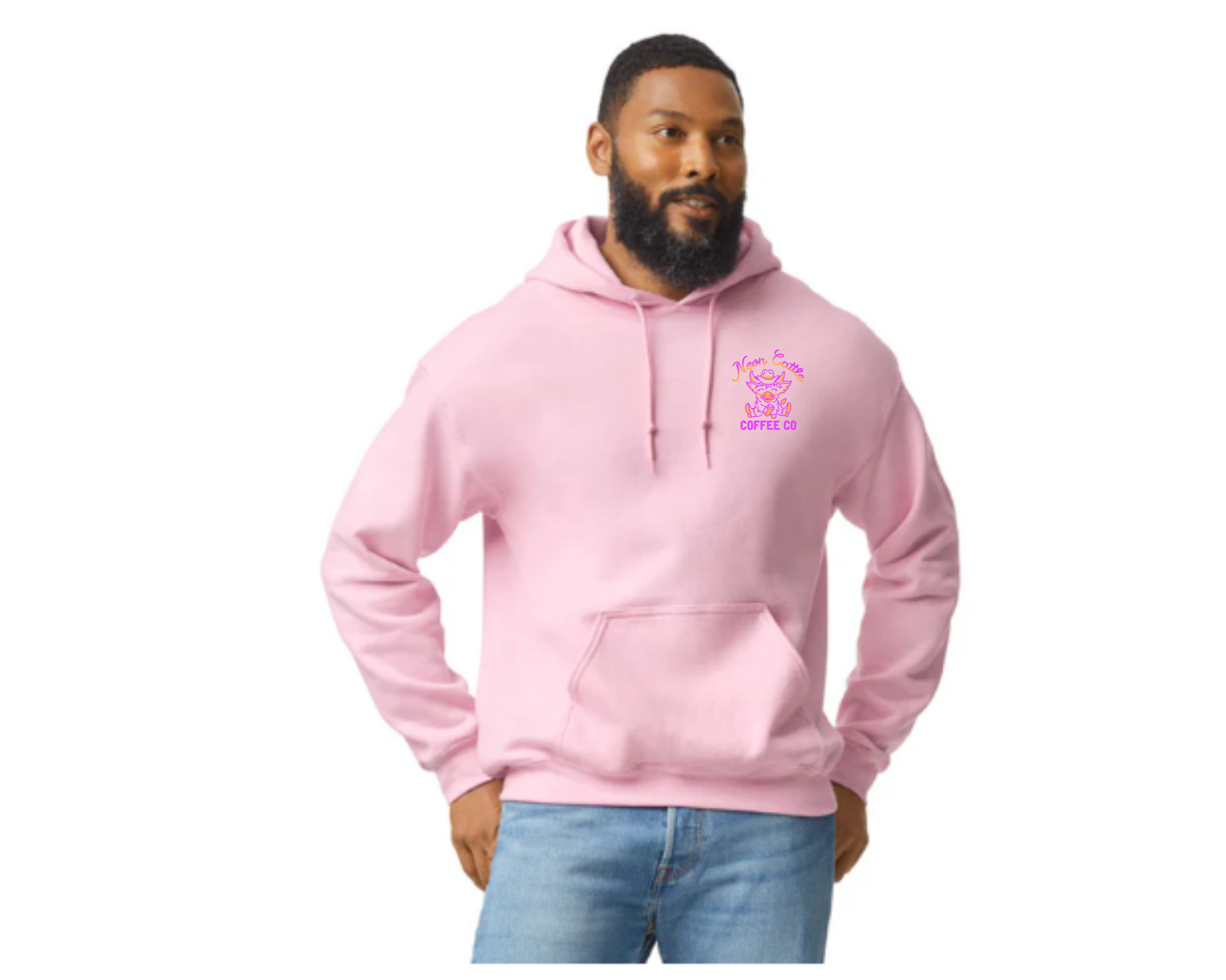 Neon Cattle Coffee Co Pocket Logo Hoodie