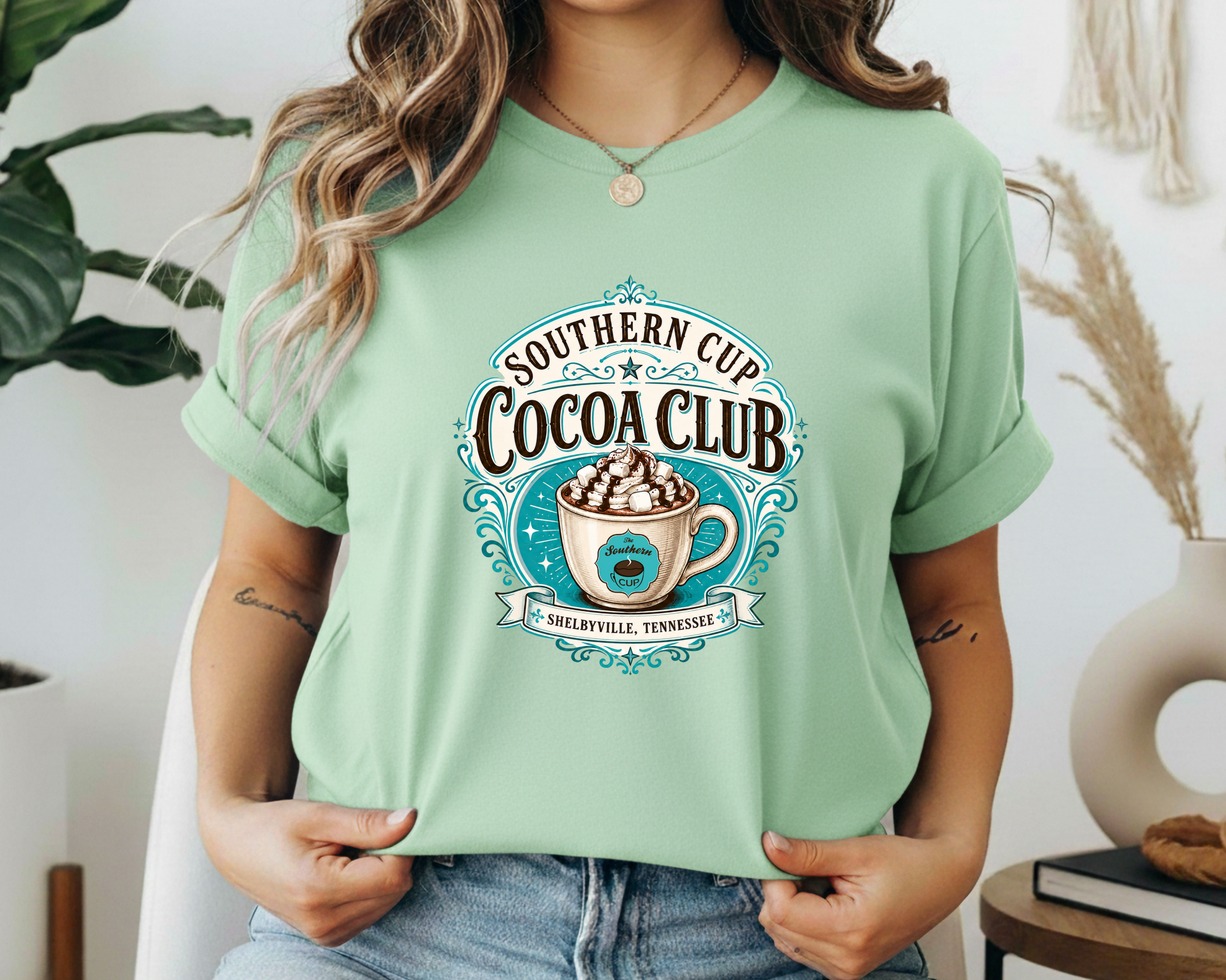 Southern Cup Cocoa Club Gildan T-Shirt | Hot Chocolate Coffee Shop Graphic Tee