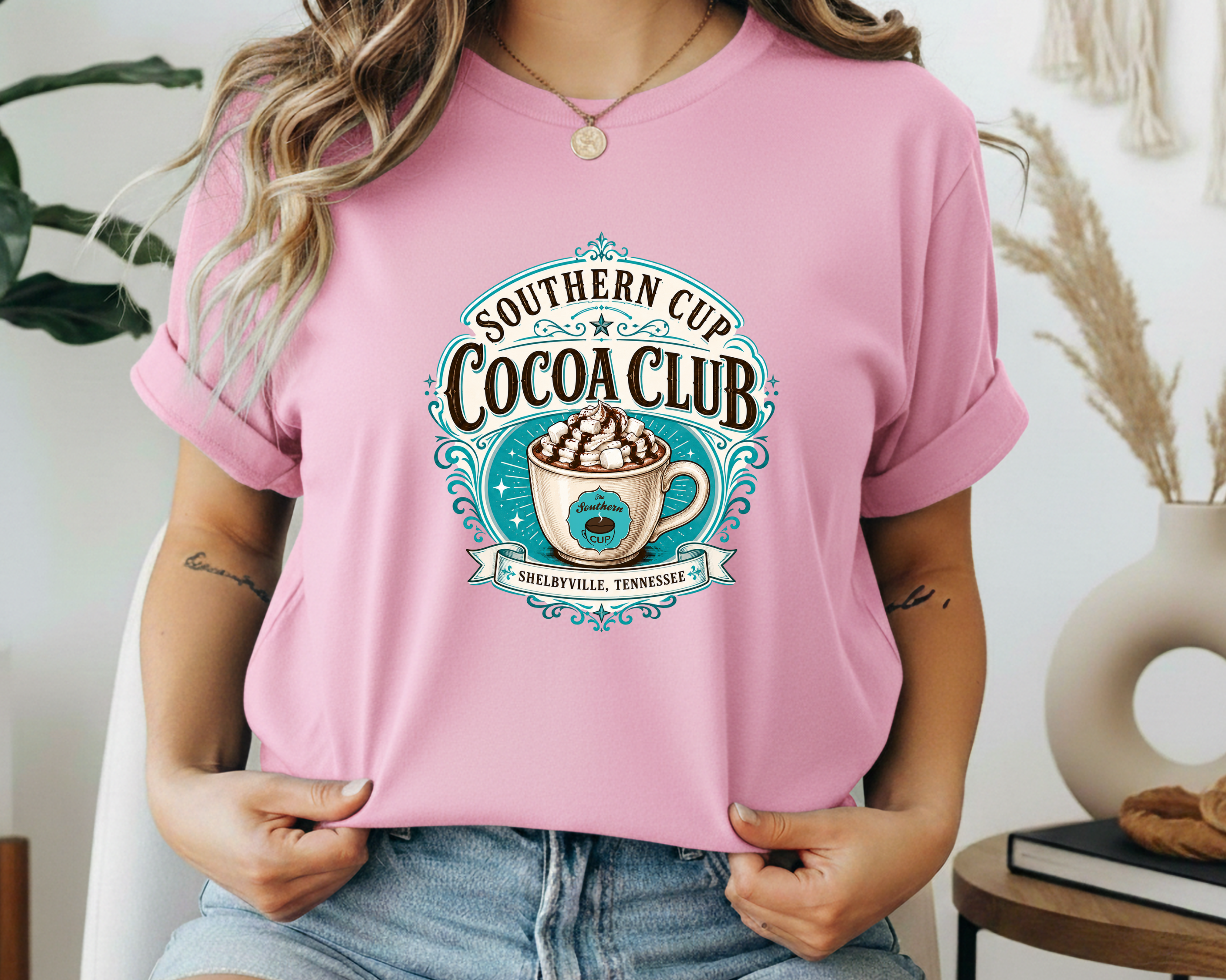Southern Cup Cocoa Club Gildan T-Shirt | Hot Chocolate Coffee Shop Graphic Tee