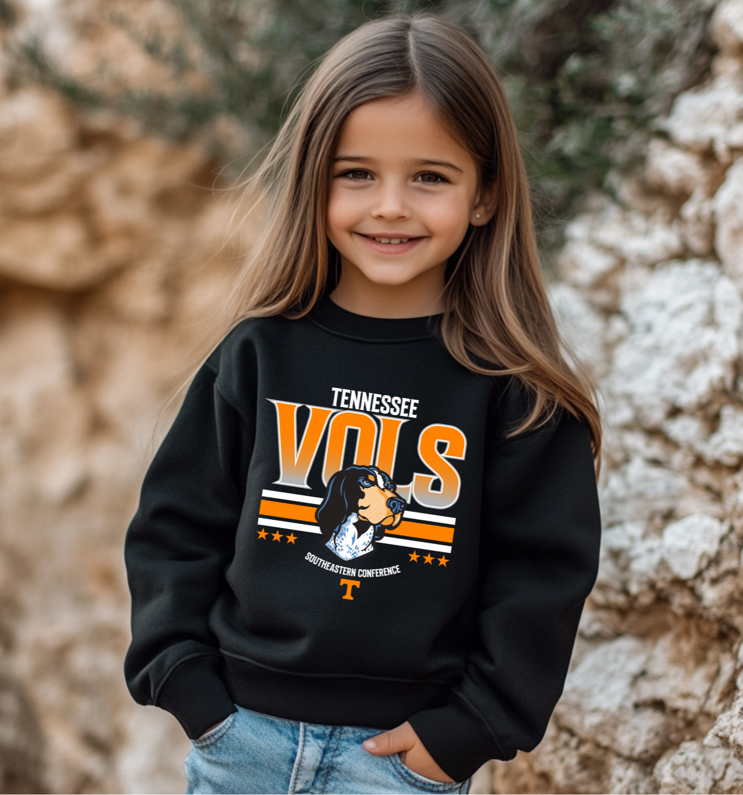 Tennessee Vols Youth Sweatshirt – Smokey Mascot Game Day Crewneck