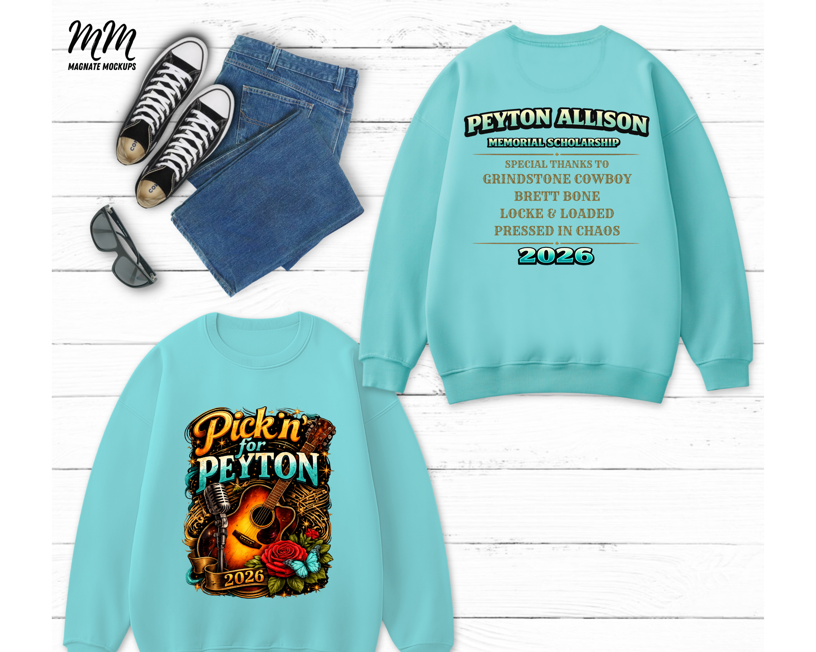 Pickin’ for Peyton 2026 Comfort Colors Sweatshirt | Fundraiser Crewneck for Peyton Allison Scholarship Fund