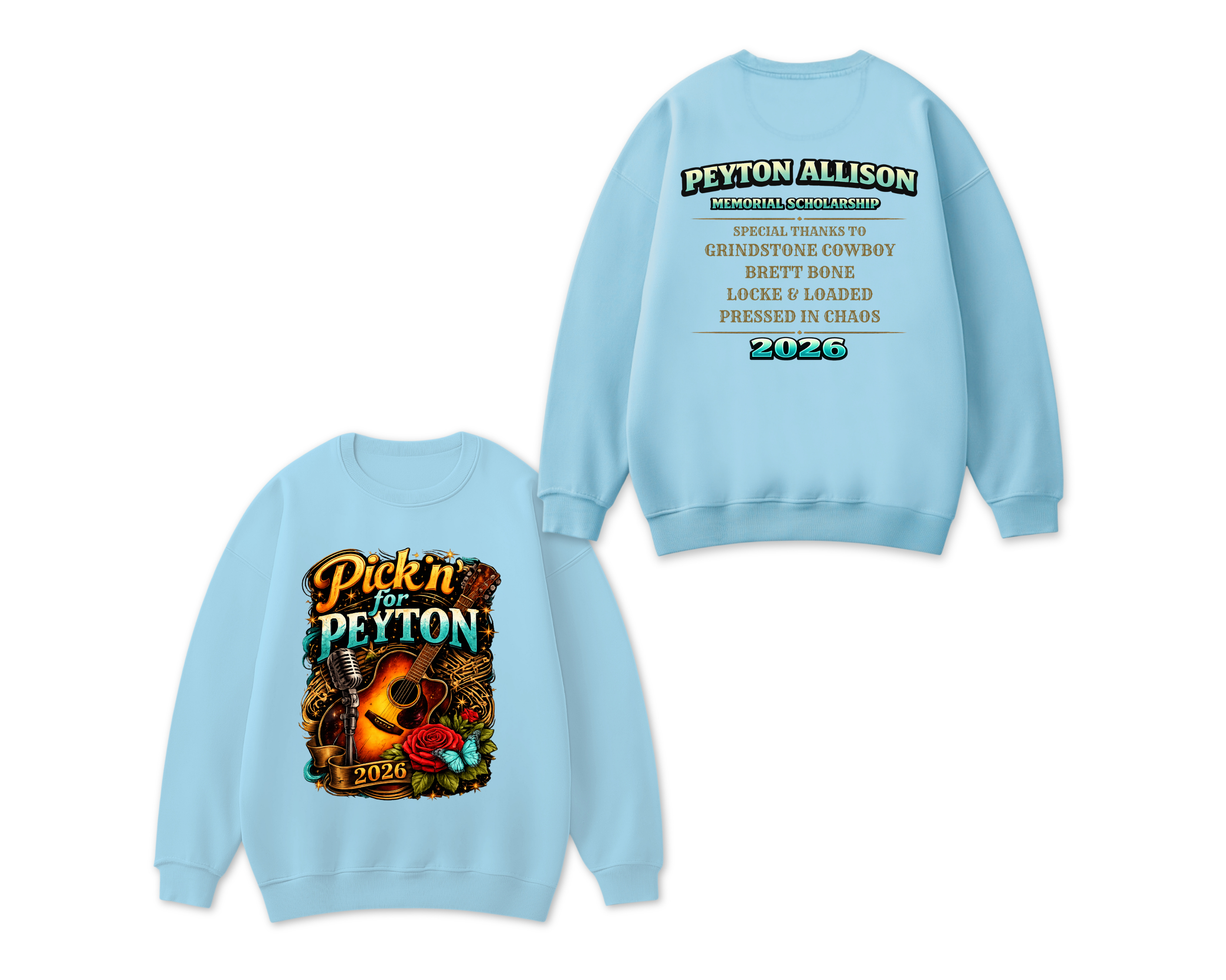 Pickin’ for Peyton 2026 Comfort Colors Sweatshirt | Fundraiser Crewneck for Peyton Allison Scholarship Fund