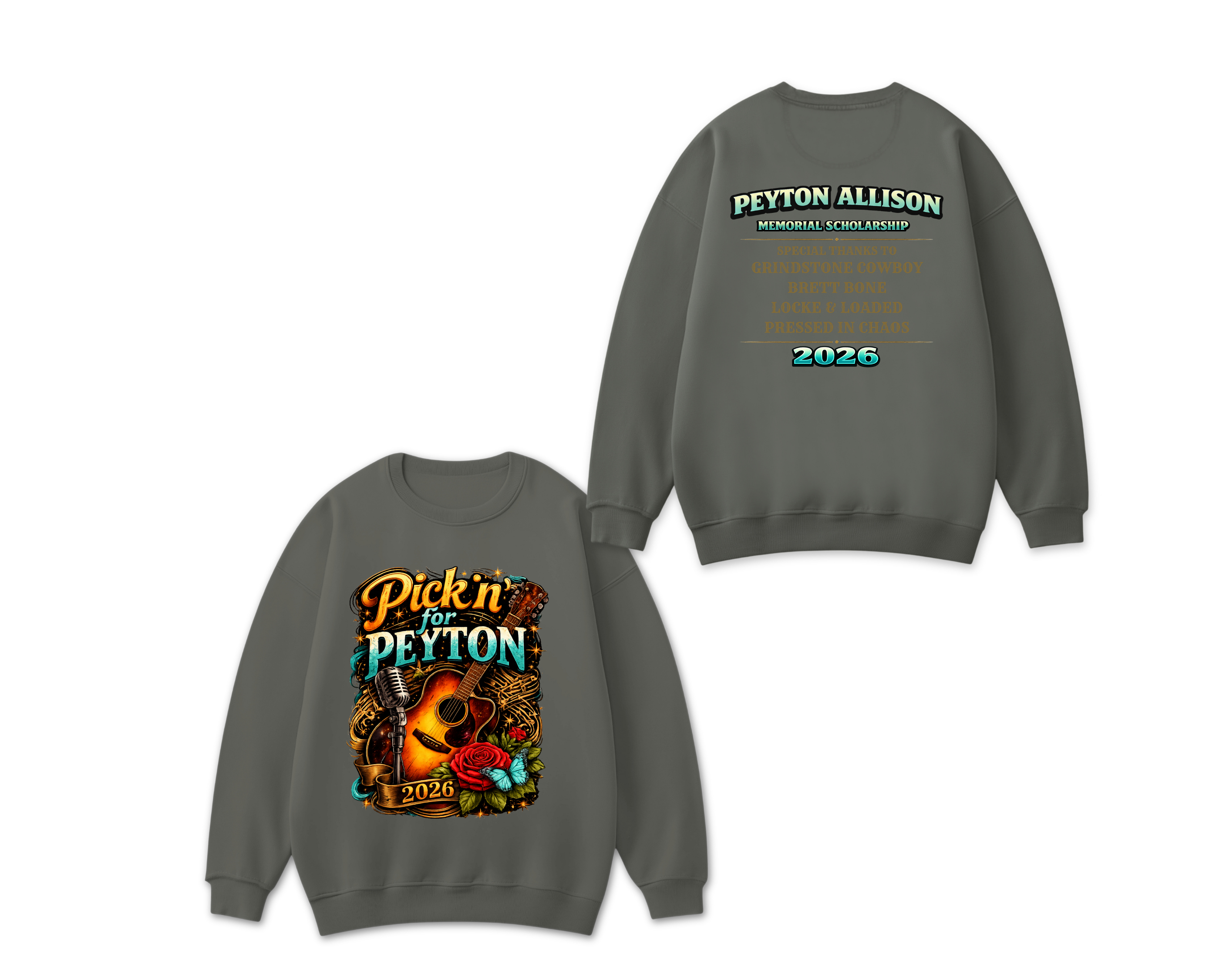 Pickin’ for Peyton 2026 Comfort Colors Sweatshirt | Fundraiser Crewneck for Peyton Allison Scholarship Fund
