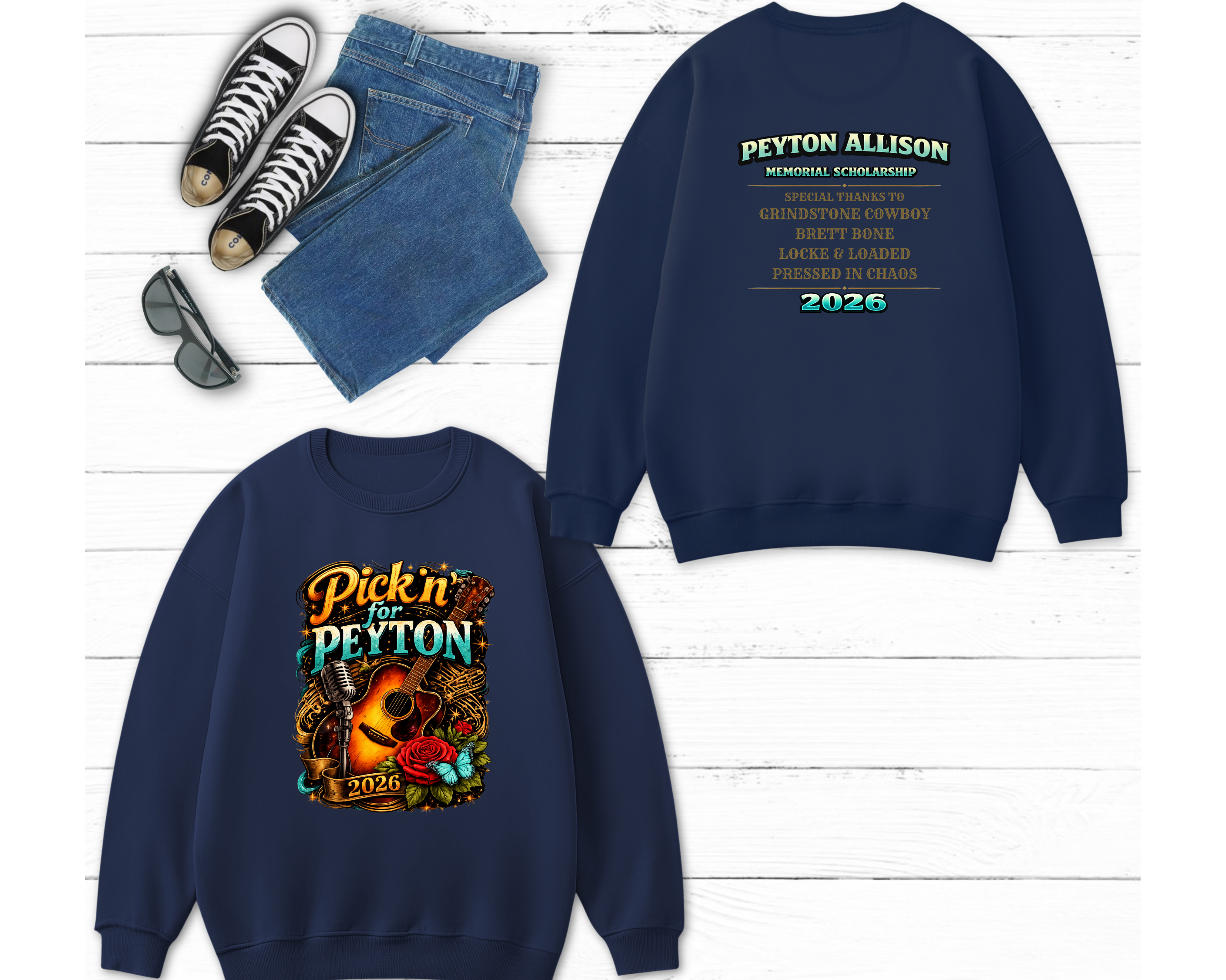 Pickin’ for Peyton 2026 Comfort Colors Sweatshirt | Fundraiser Crewneck for Peyton Allison Scholarship Fund