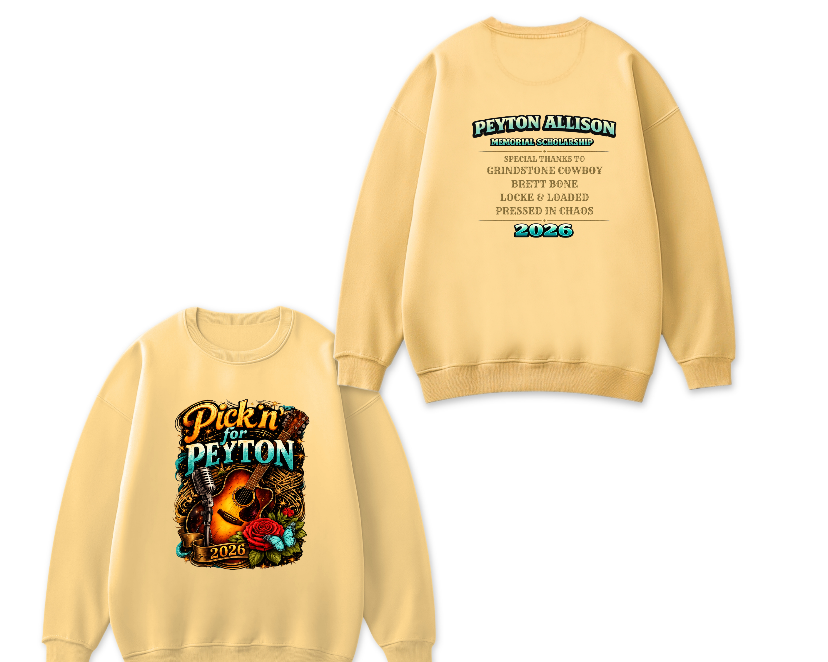 Pickin’ for Peyton 2026 Comfort Colors Sweatshirt | Fundraiser Crewneck for Peyton Allison Scholarship Fund