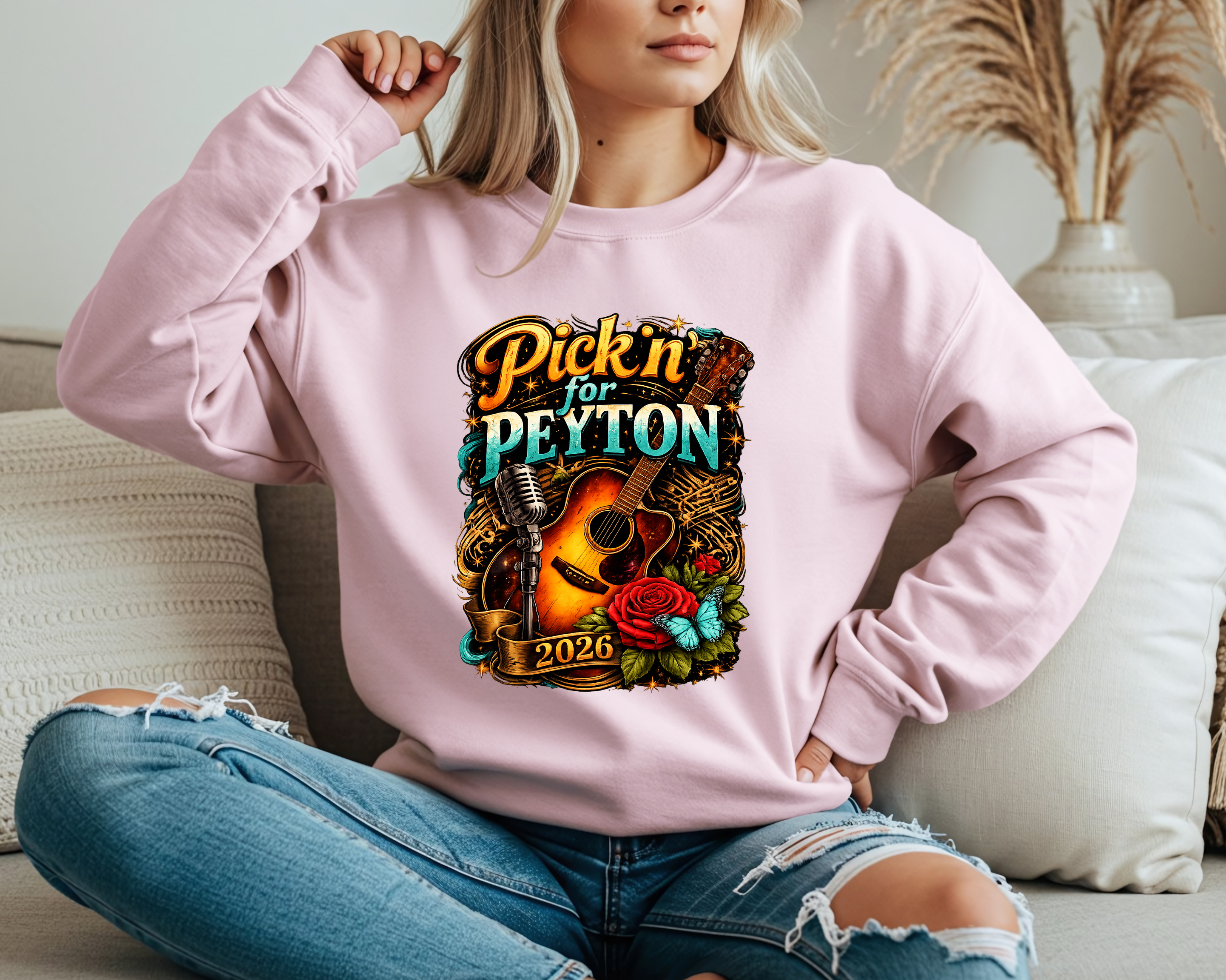 Pickin’ for Peyton 2026 Gildan Sweatshirt | Fundraiser Crewneck for Peyton Allison Scholarship Fund