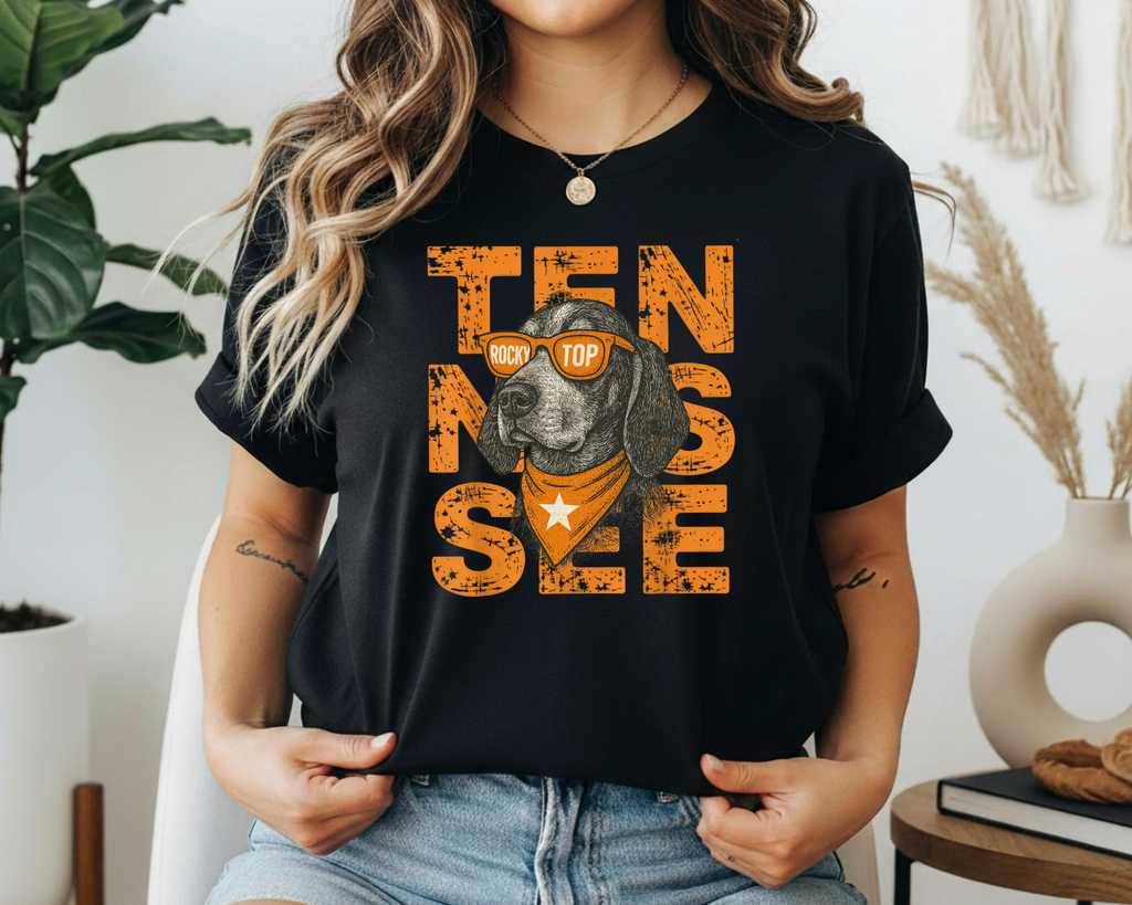 Tennessee Rocky Top Graphic Tee – Smokey Dog Tennessee Football Shirt – Southern Boutique Game Day T-Shirt – Vols Inspired Graphic Tee