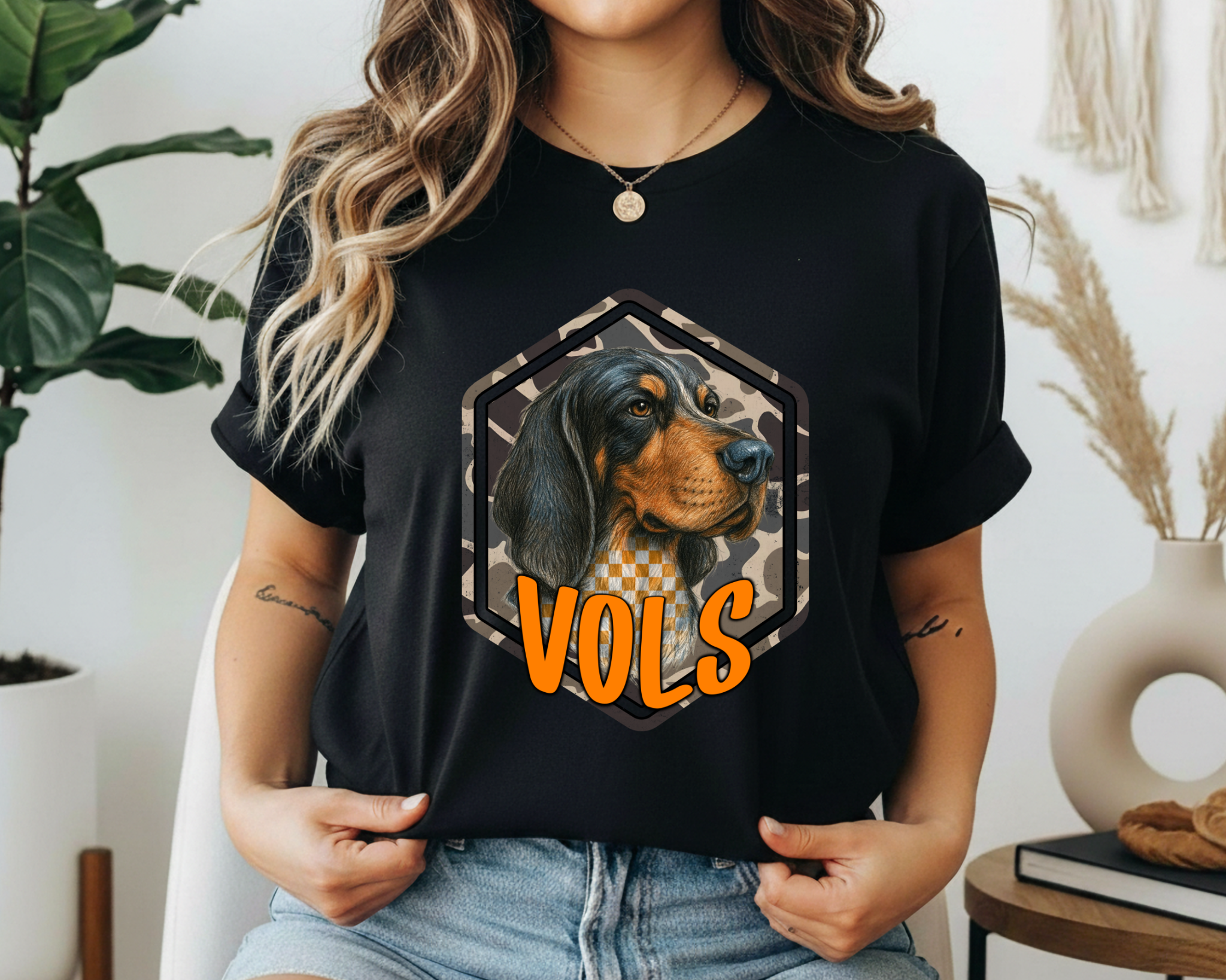 Smokey Dog VOLS Graphic Tee – Tennessee Football Game Day Shirt – Camo Smokey Hound T-Shirt – Southern Boutique Vols Fan Tee