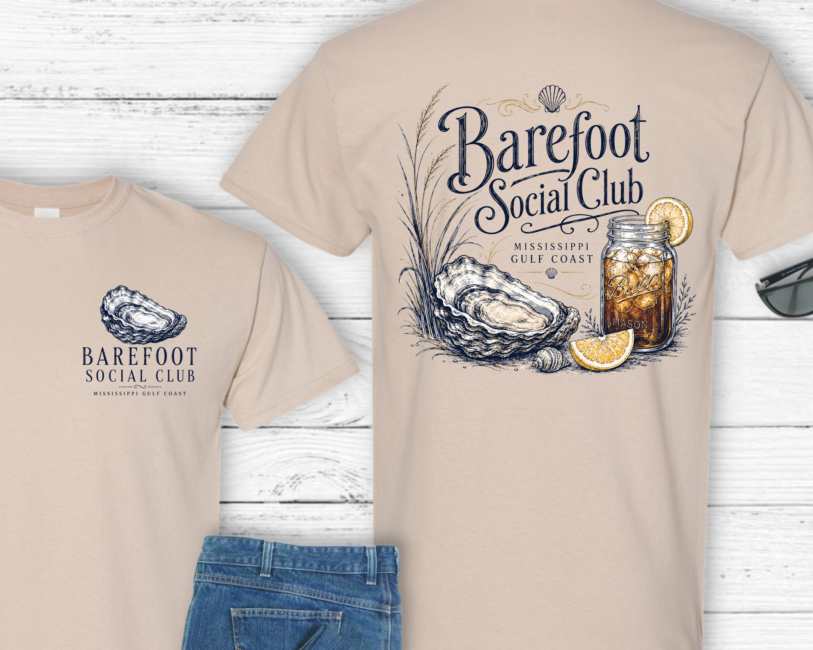 Barefoot Social Club Graphic Tee | Mississippi Gulf Coast Coastal Beach Boutique Shirt