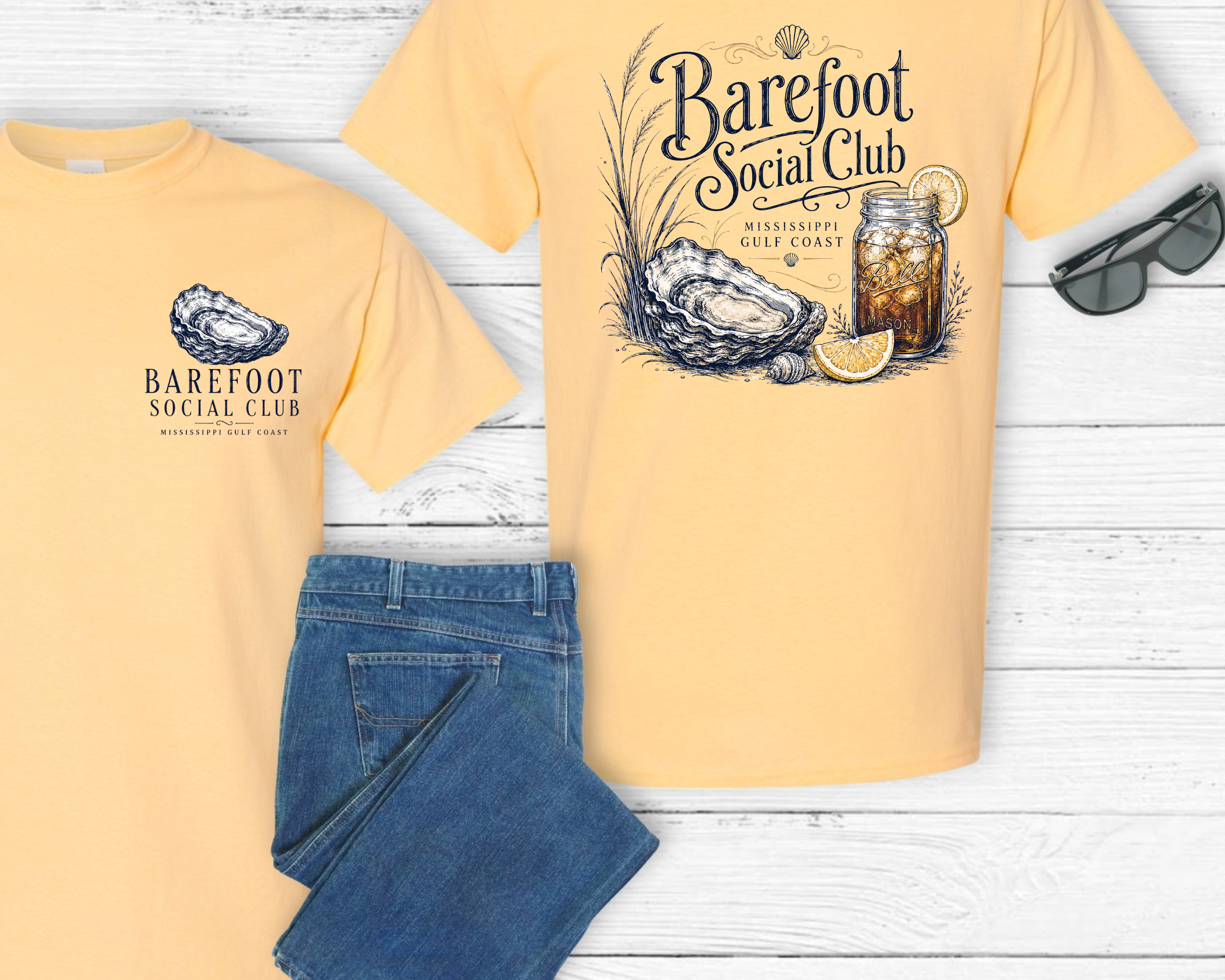 Barefoot Social Club Graphic Tee | Mississippi Gulf Coast Coastal Beach Boutique Shirt