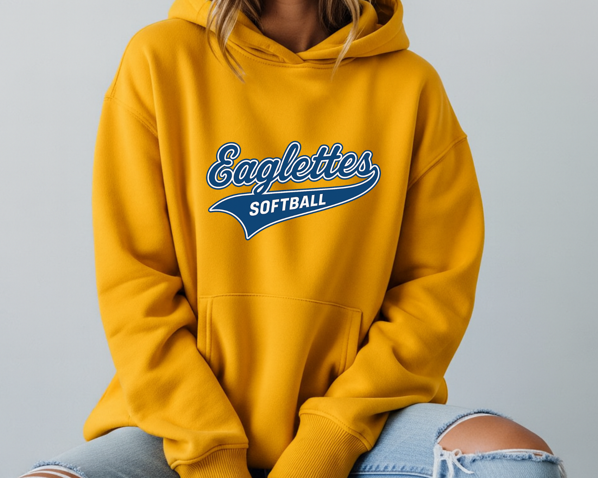 Eaglettes Softball Hoodie | Gold Game Day Hoodie| Cozy School Spirit Hoodie