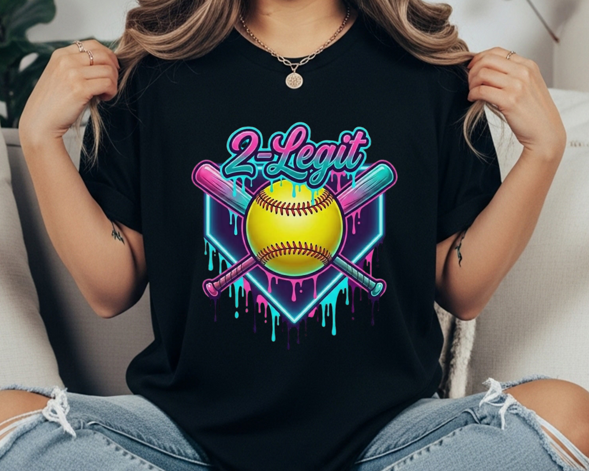 2-Legit Softball Logo Comfort Colors T-Shirt