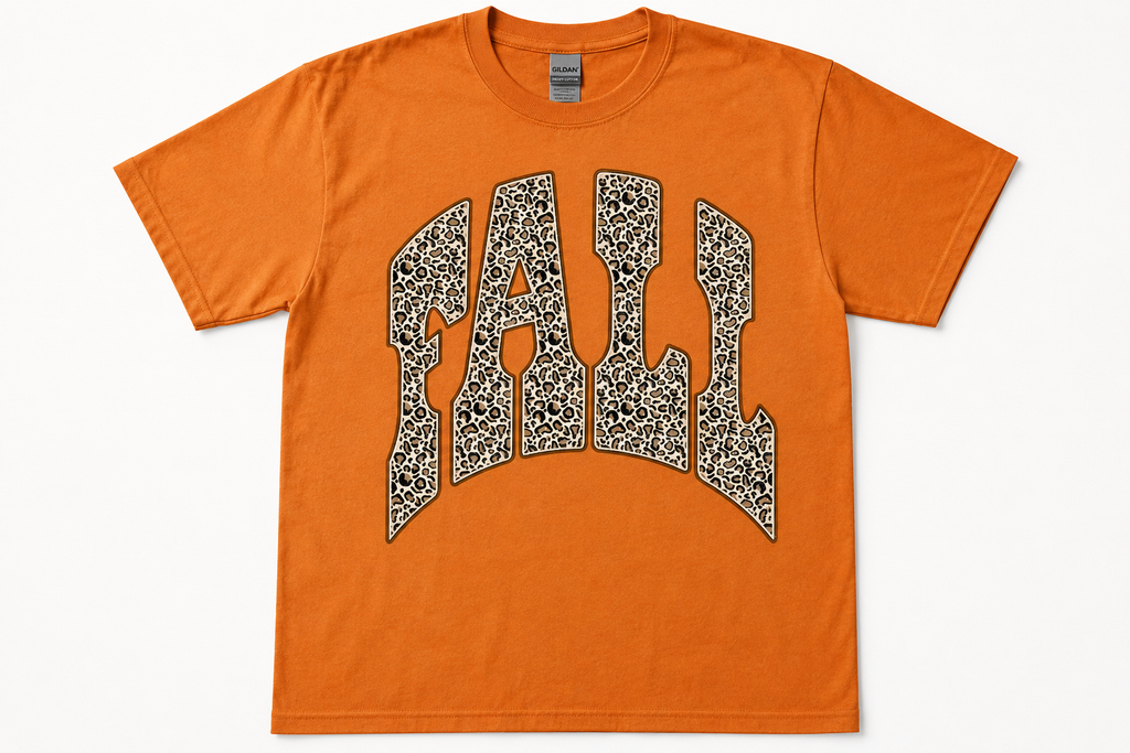 Leopard FALL Graphic Tee - Autumn Pumpkin Patch Shirt - Boutique Fall Graphic Tee