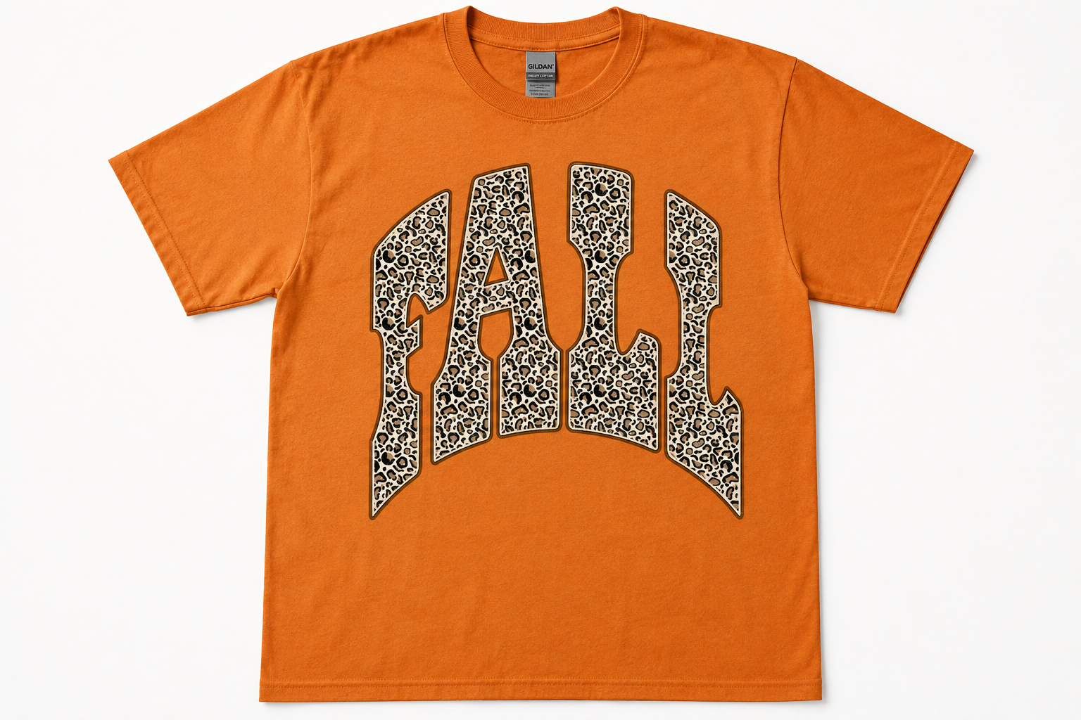 Leopard FALL Graphic Tee - Autumn Pumpkin Patch Shirt - Boutique Fall Graphic Tee