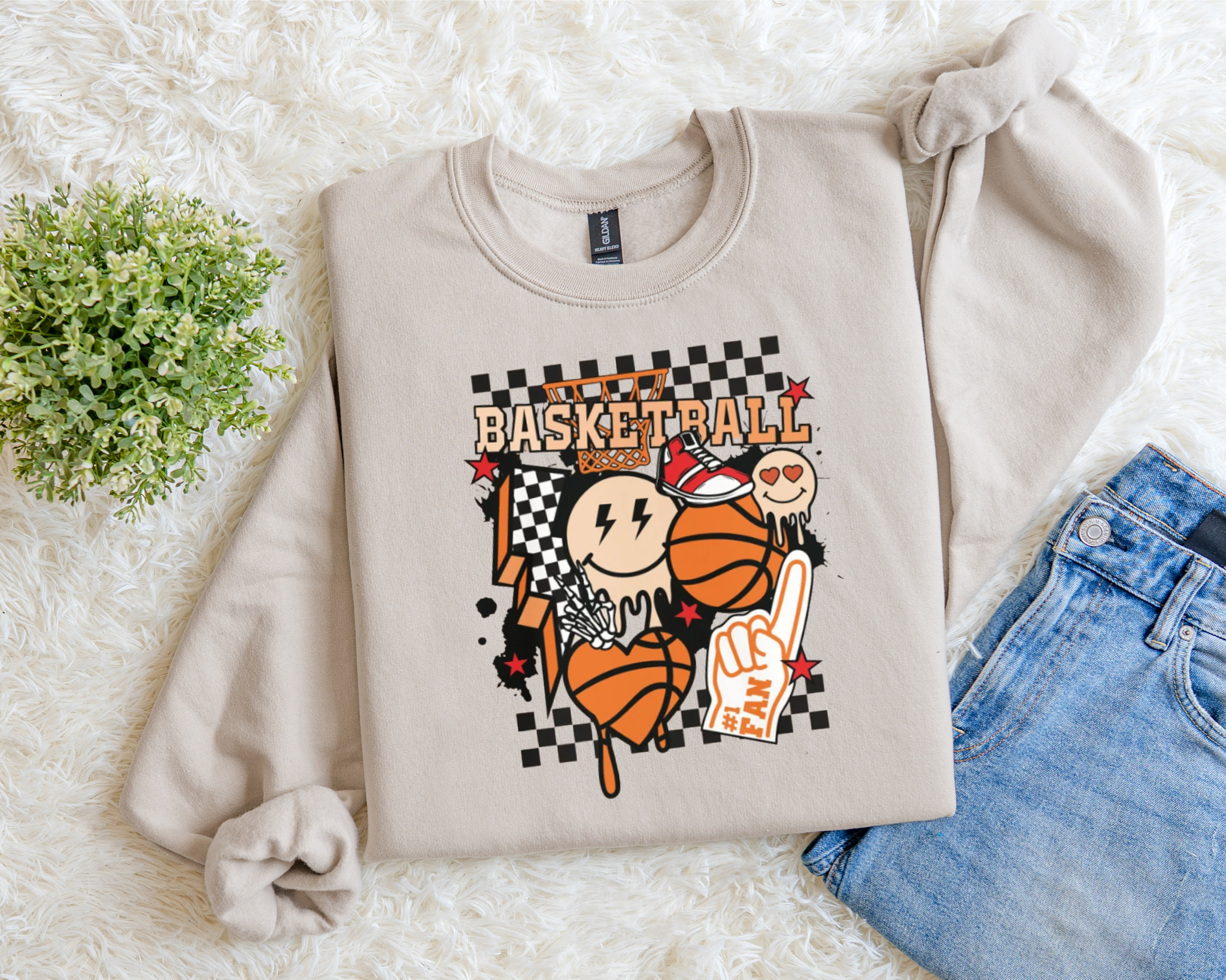 Retro Basketball Fan Sweatshirt