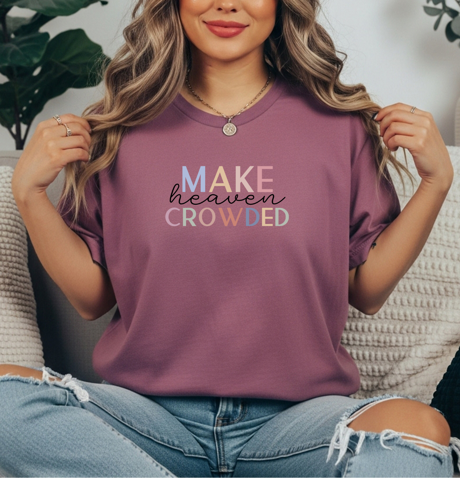 Heaven Crowded Comfort Colors Christian tee